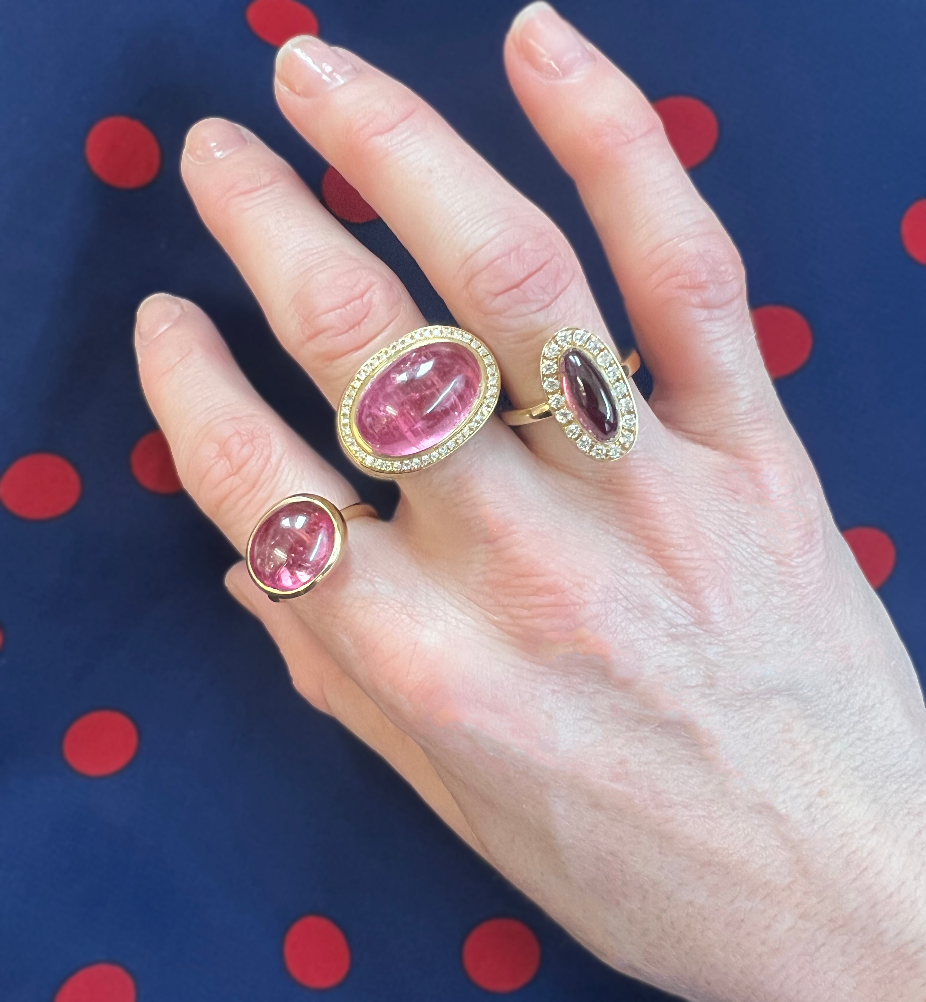 Pink Tourmaline and Diamond Ring