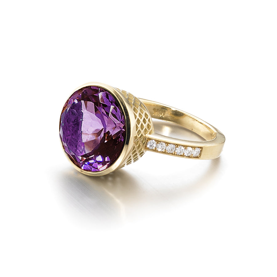 Amethyst and Diamond Ring