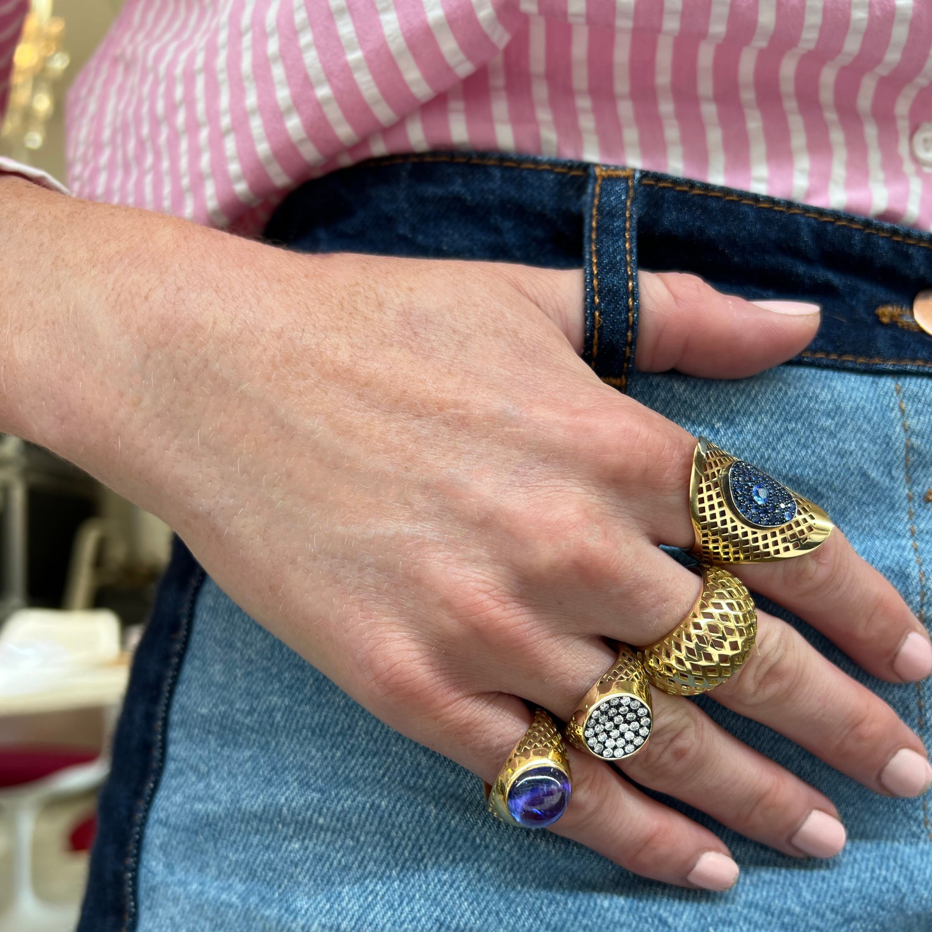 Blue Sapphire Crownwork® Ring