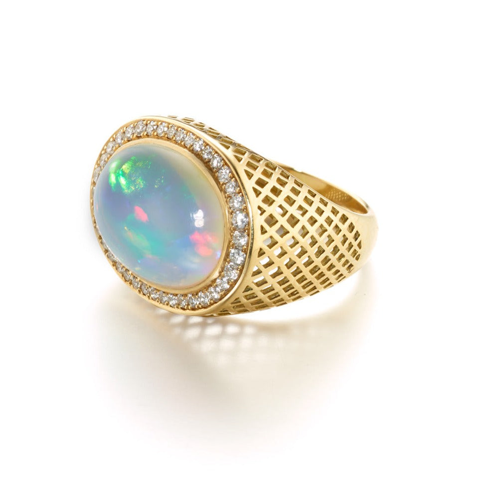Opal and Diamond Dress Ring