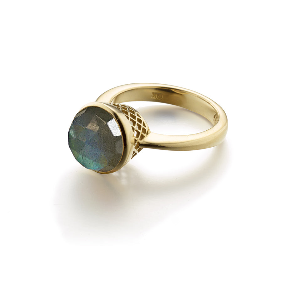 Rose Cut Labradorite Ring