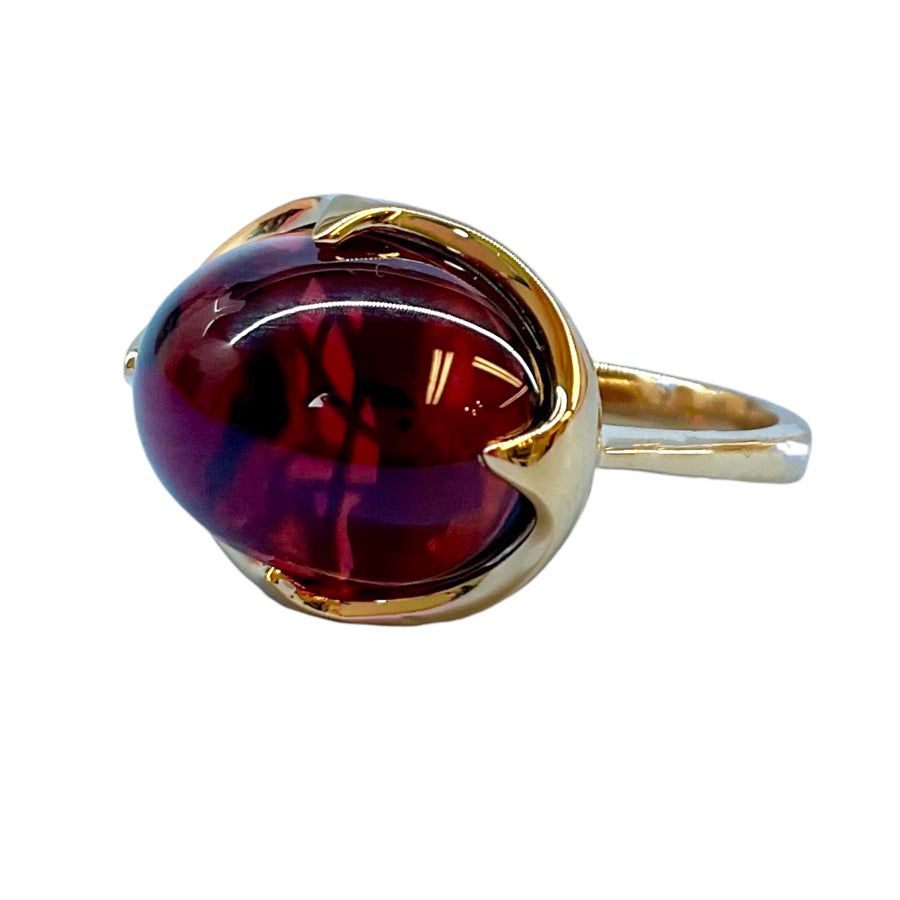 Garnet Curved Claw Set Ring