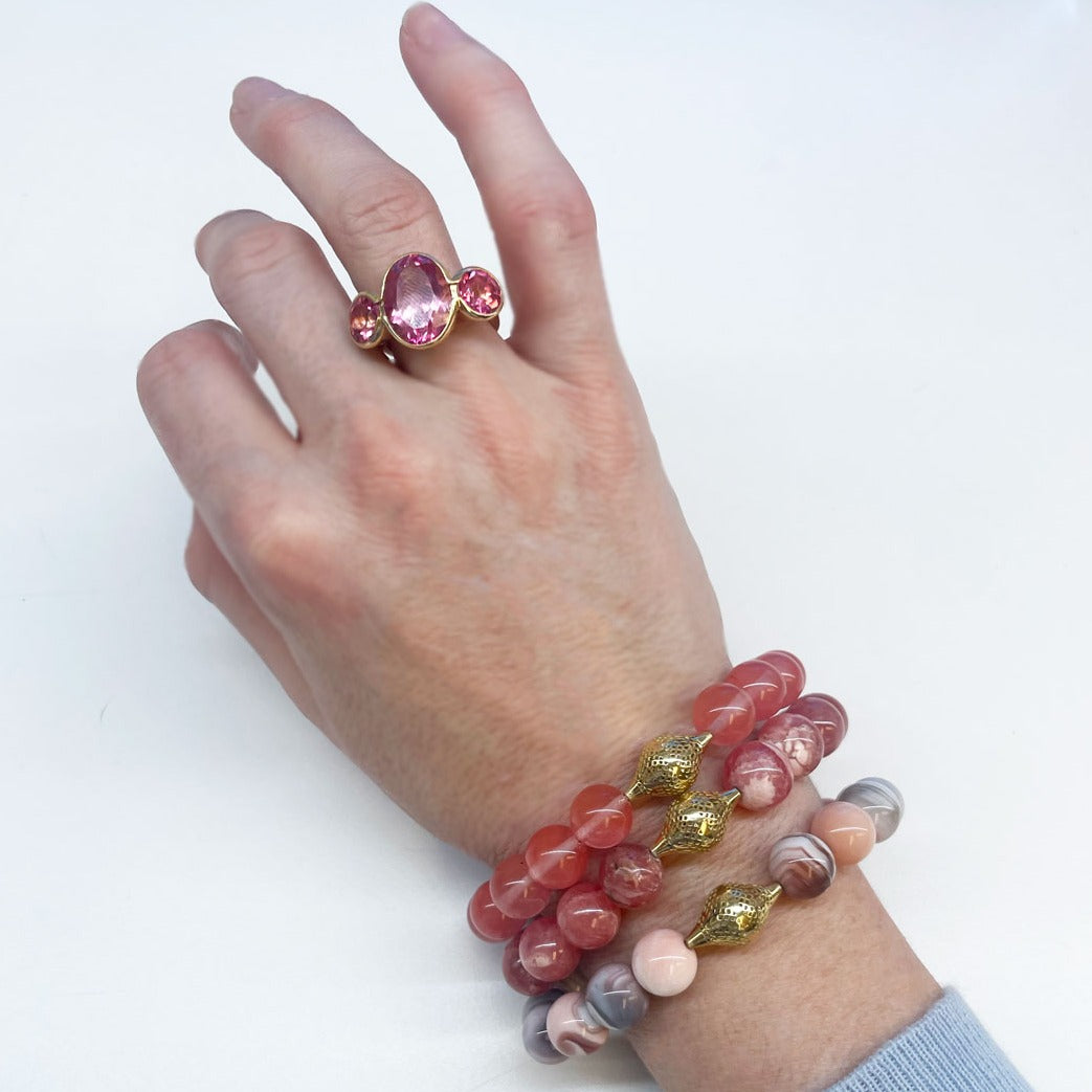 Pink Botswana Agate Stretch Bracelet