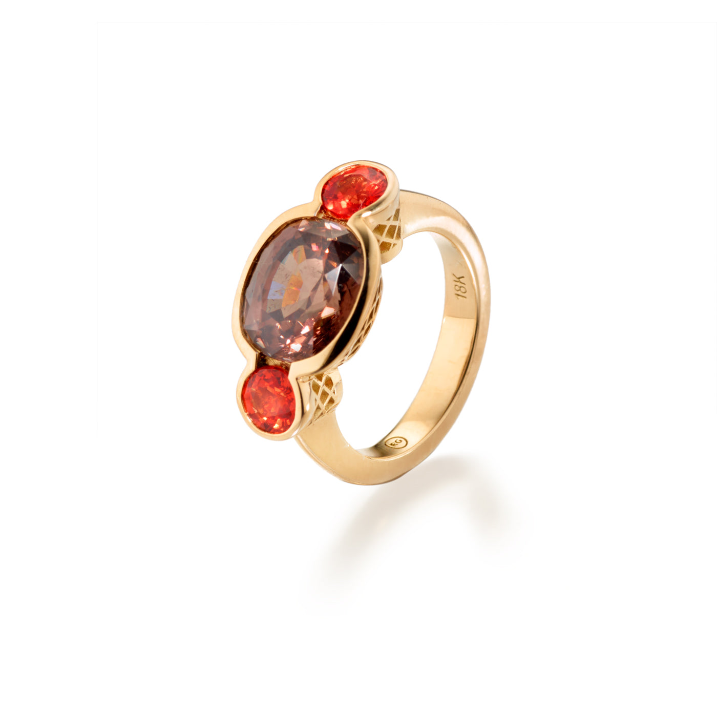 Zircon & Sapphire Scallop Ring