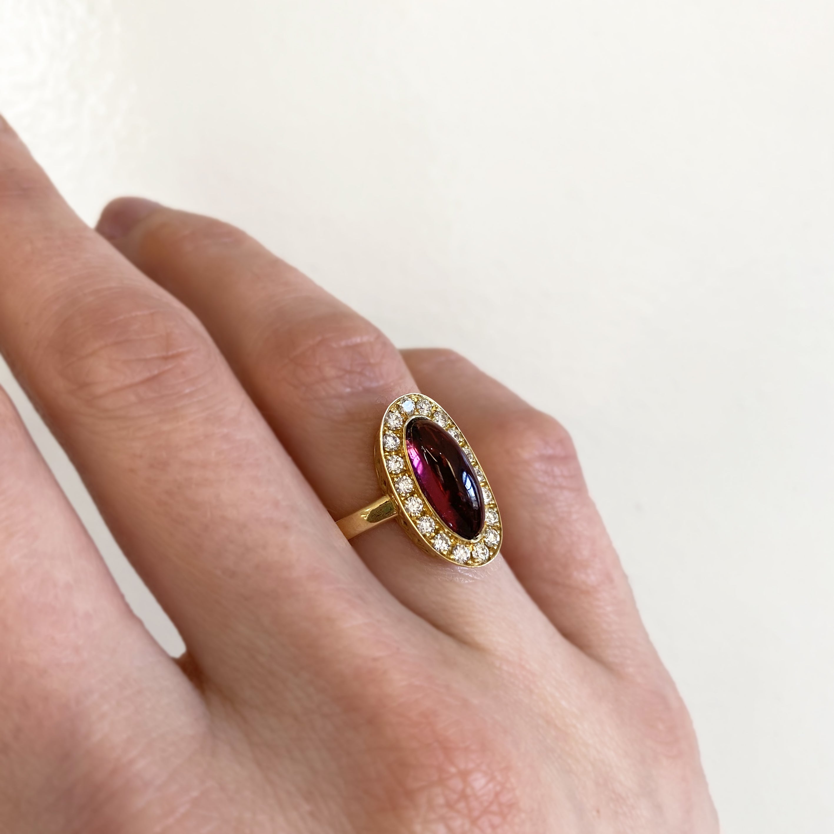 Pink Tourmaline and Diamond Ring