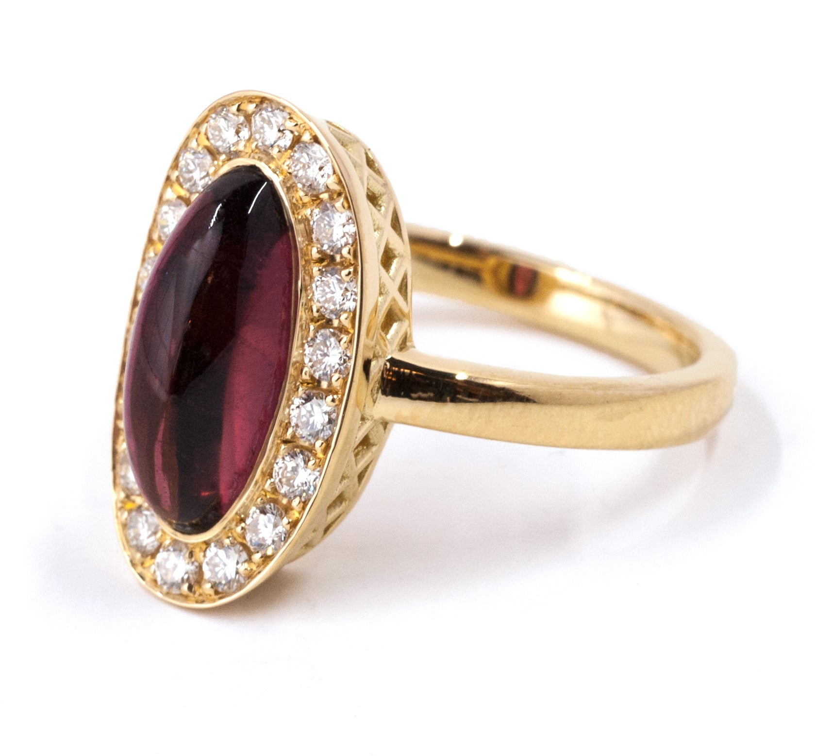 Pink Tourmaline and Diamond Ring