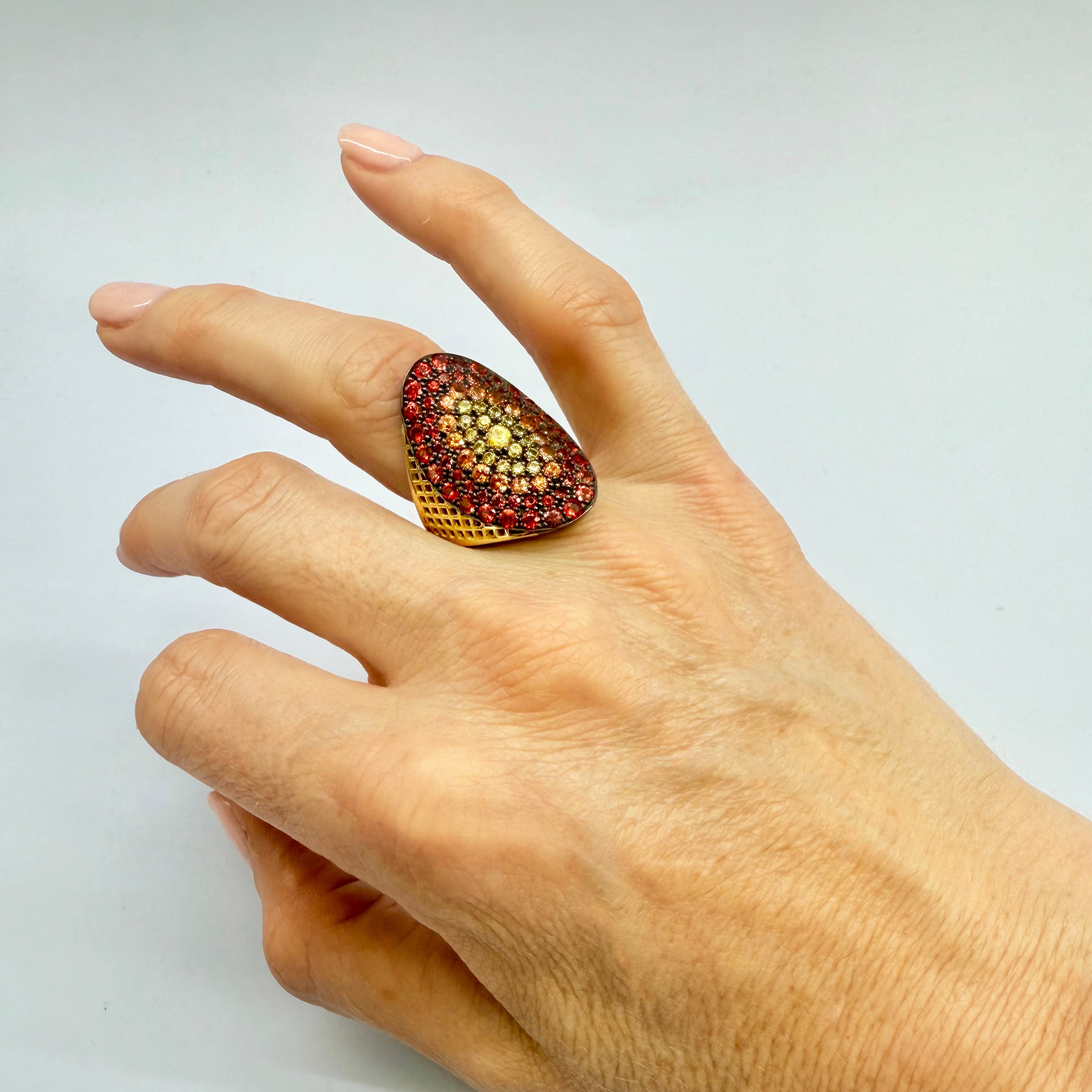 Sunset Pave Regency Ring