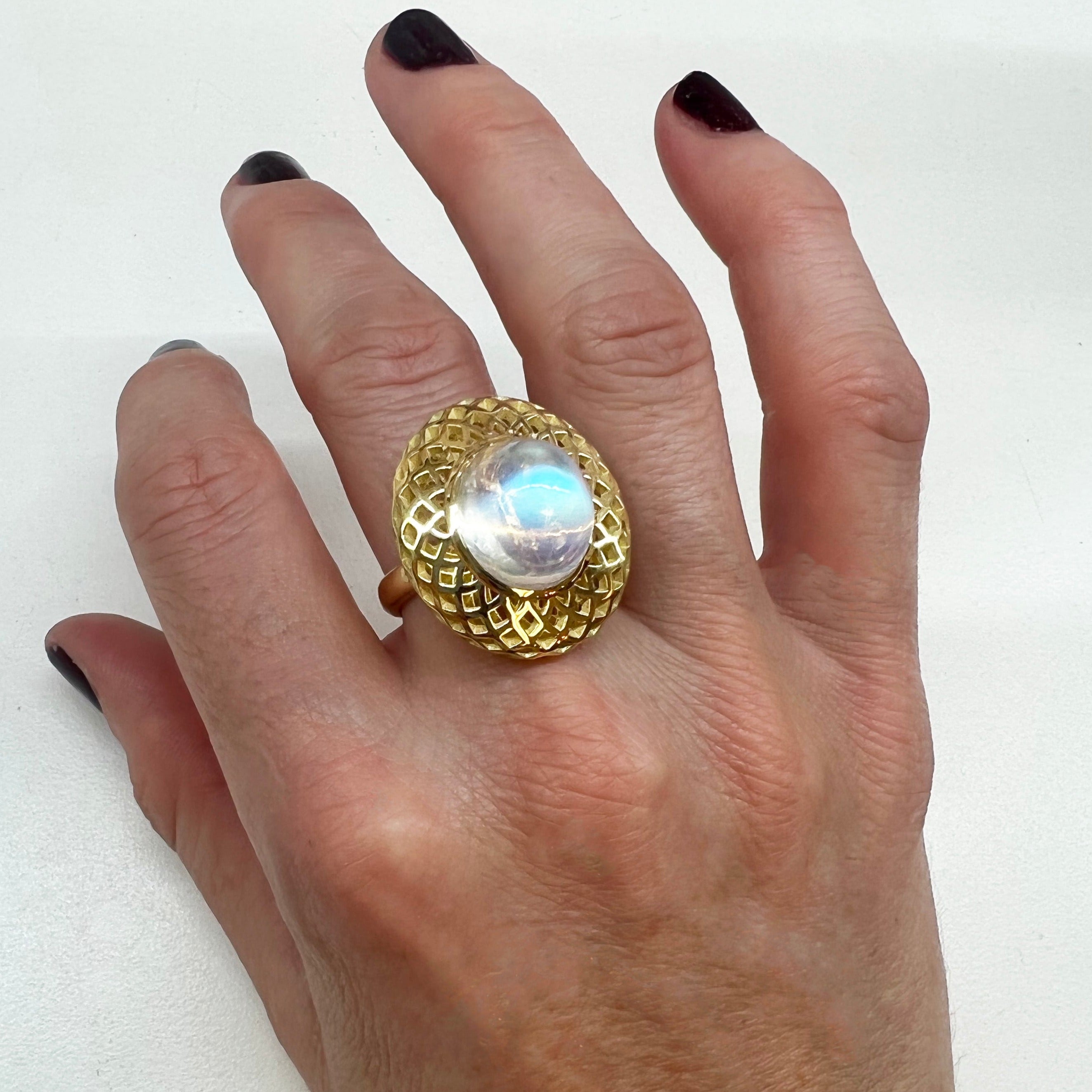 Crownwork® Pillow Top Moonstone Ring