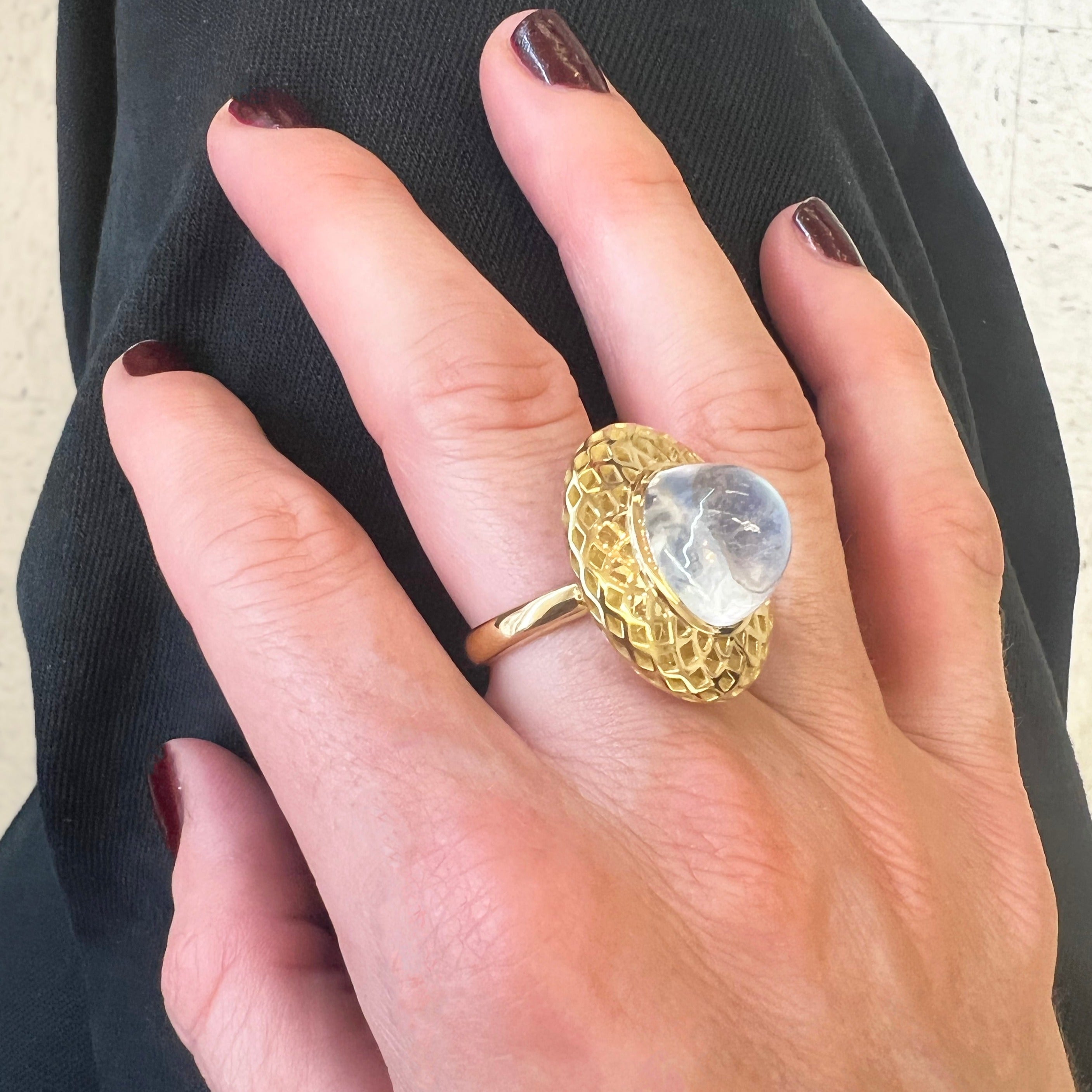 Crownwork® Pillow Top Moonstone Ring