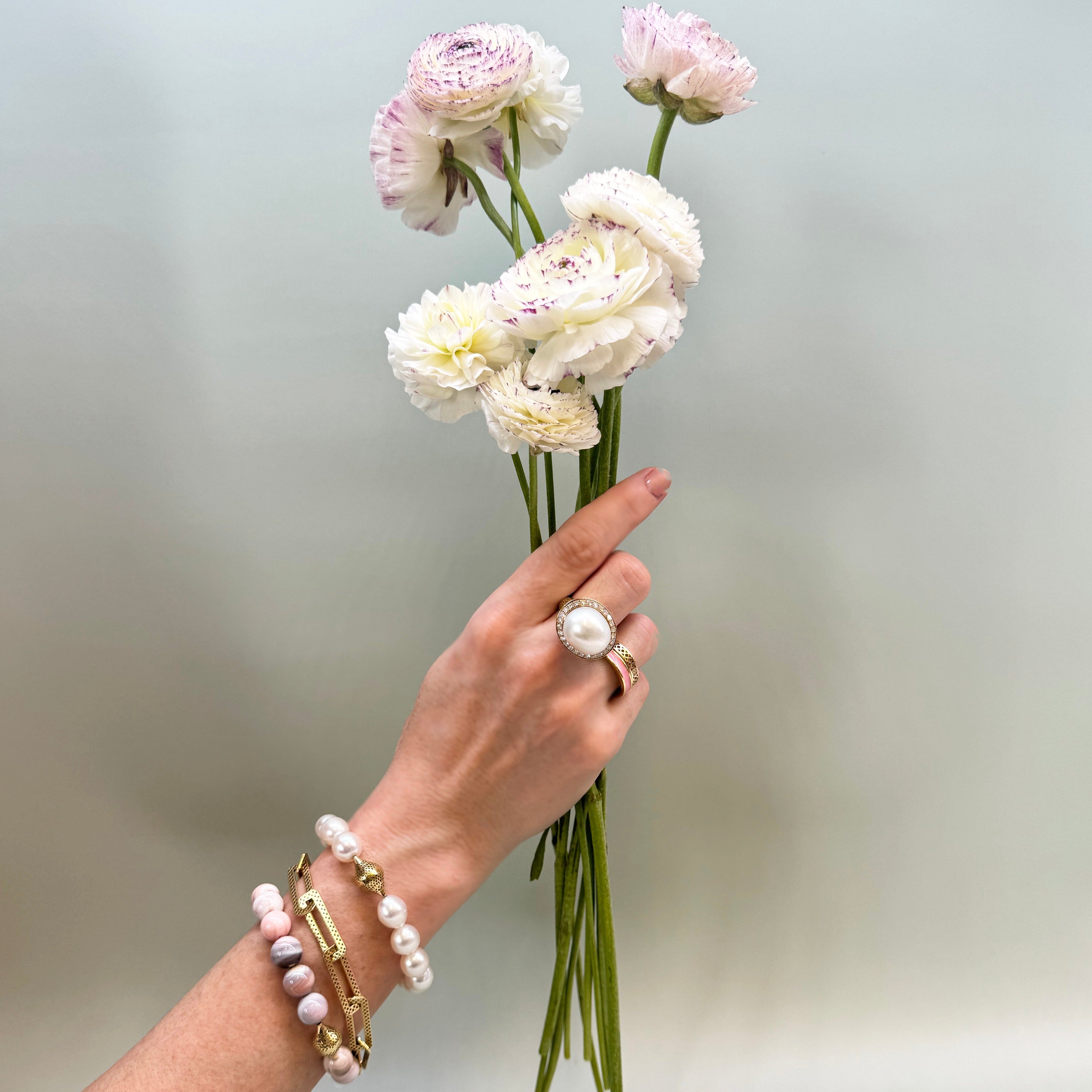 Pink Botswana Agate Stretch Bracelet
