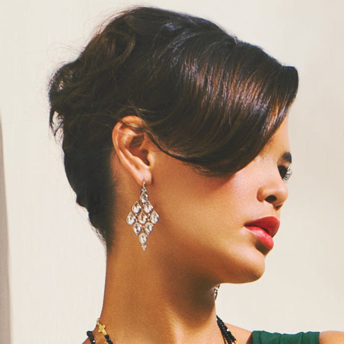 Pear Shape White Topaz Drop Earrings