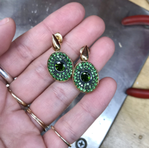 pave tsavorite earrings january brithstone jewelry