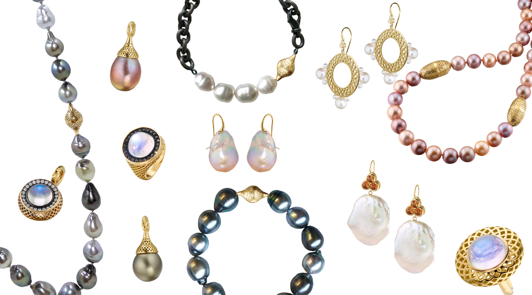 June Birthstone - Pearls and Moonstone