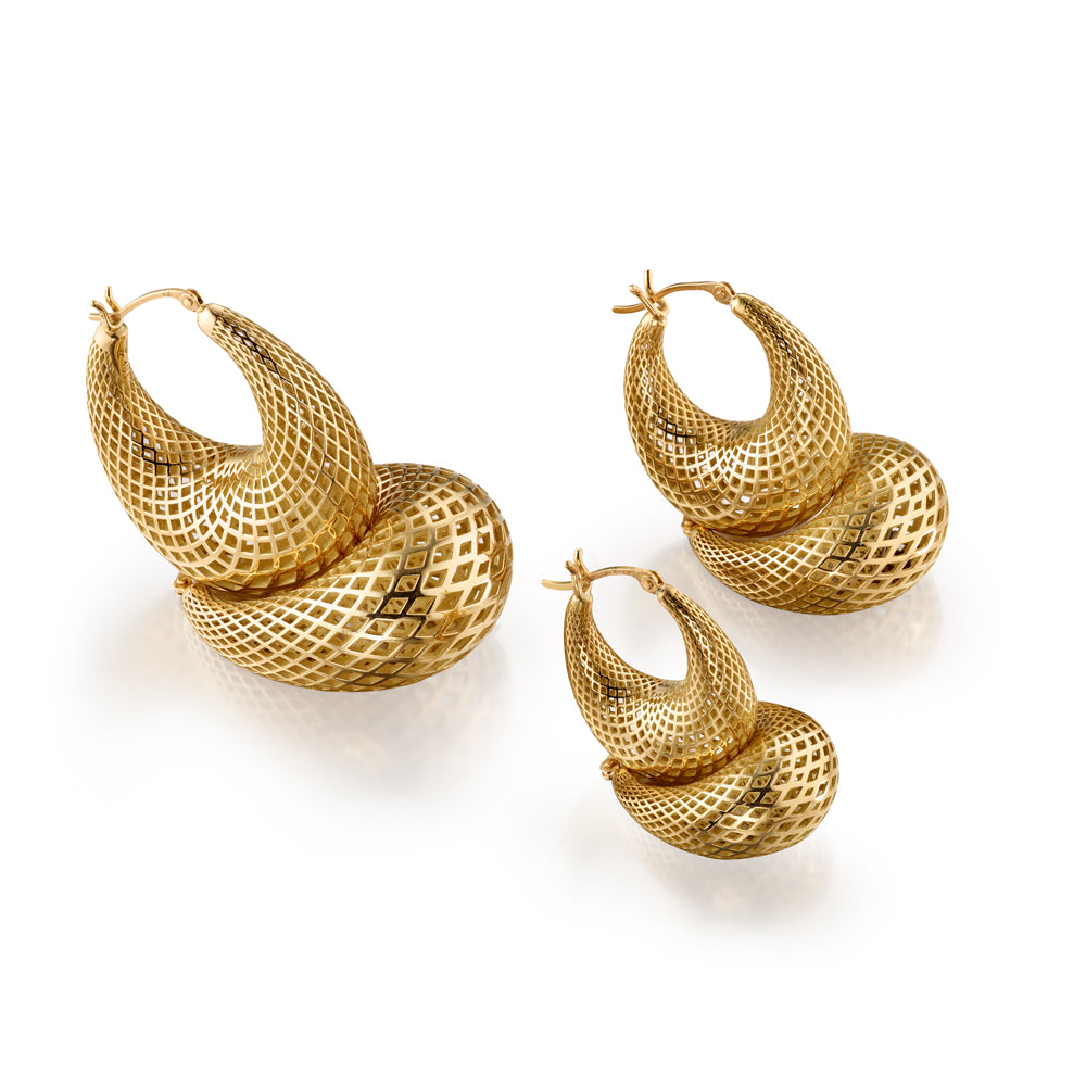 Large Chubby Crownwork® Hoop Earrings