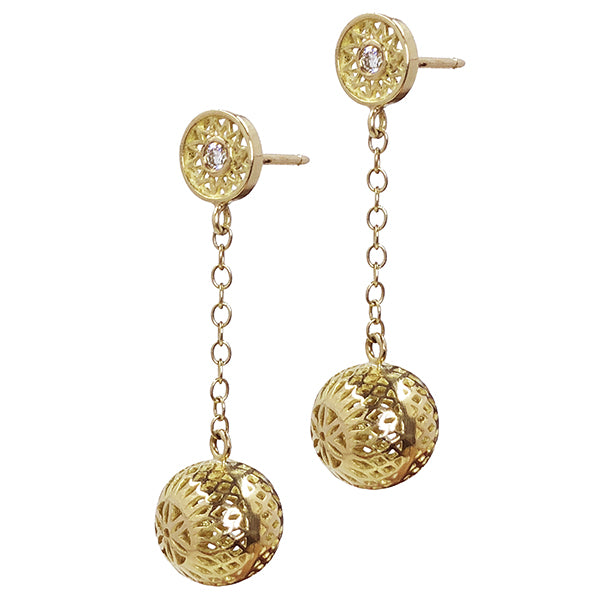 Crownwork® Stud Earrings with Chain Detail