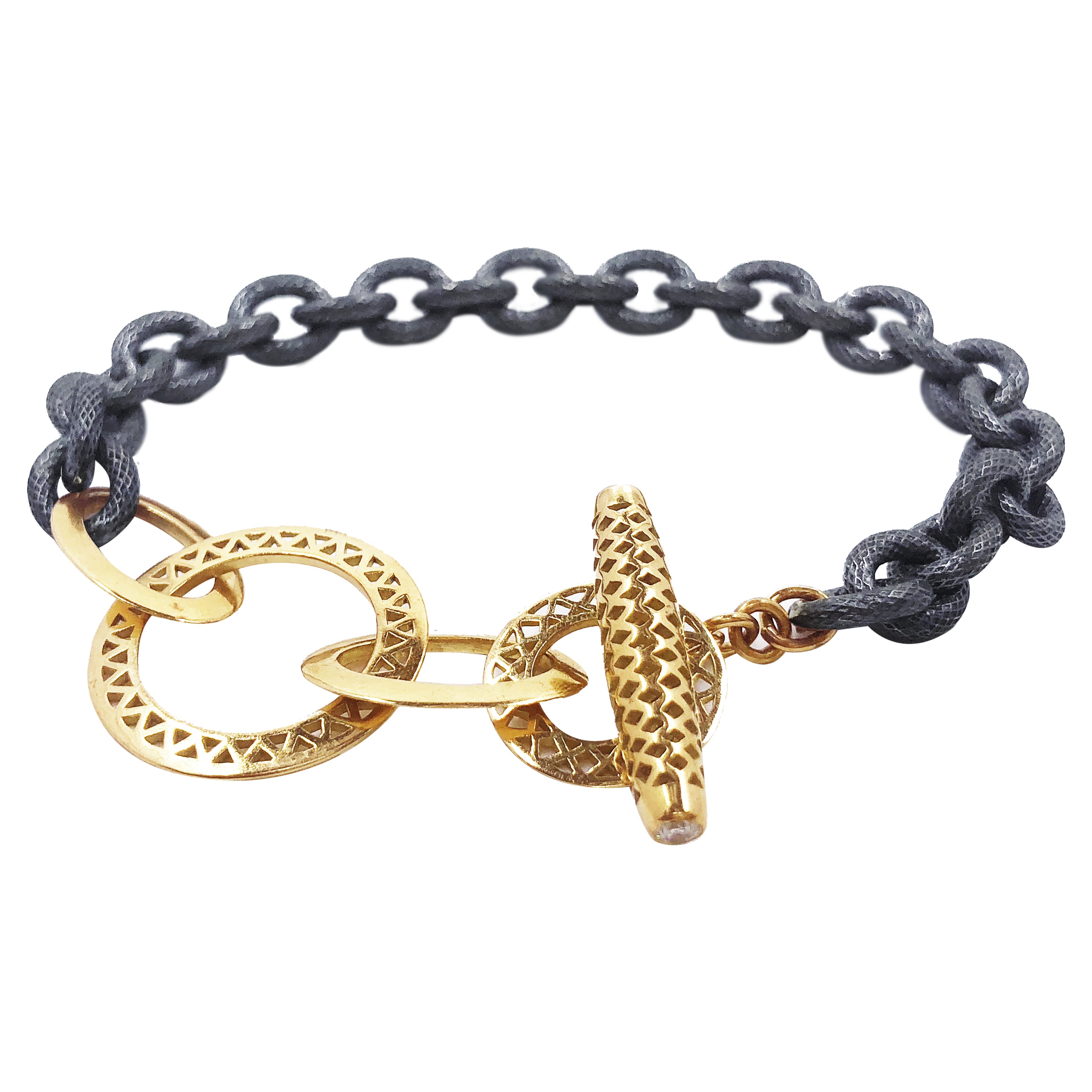 Crownwork® Link and Oxidized Silver Chain Bracelet