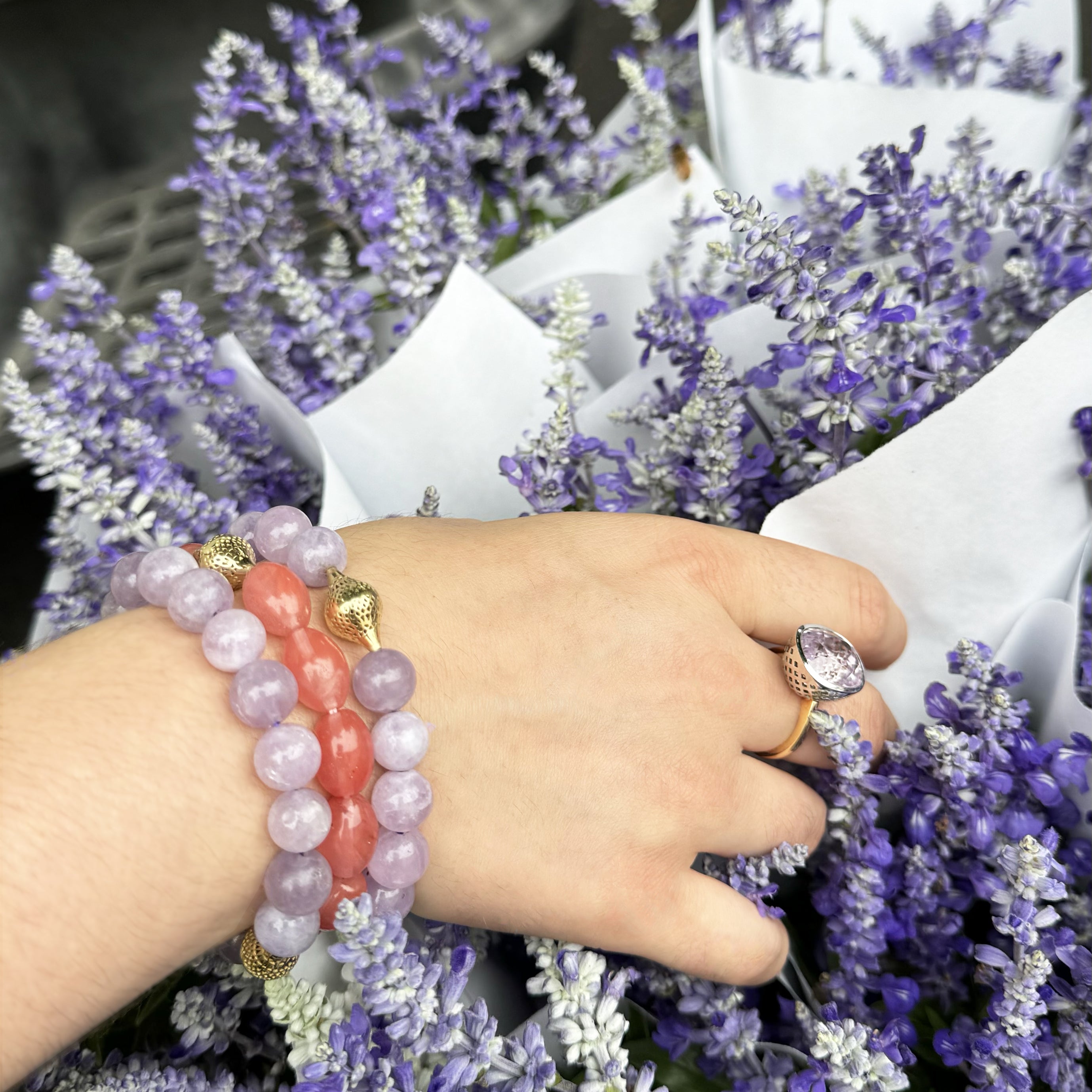 Strawberry Quartz Stretch Bracelet