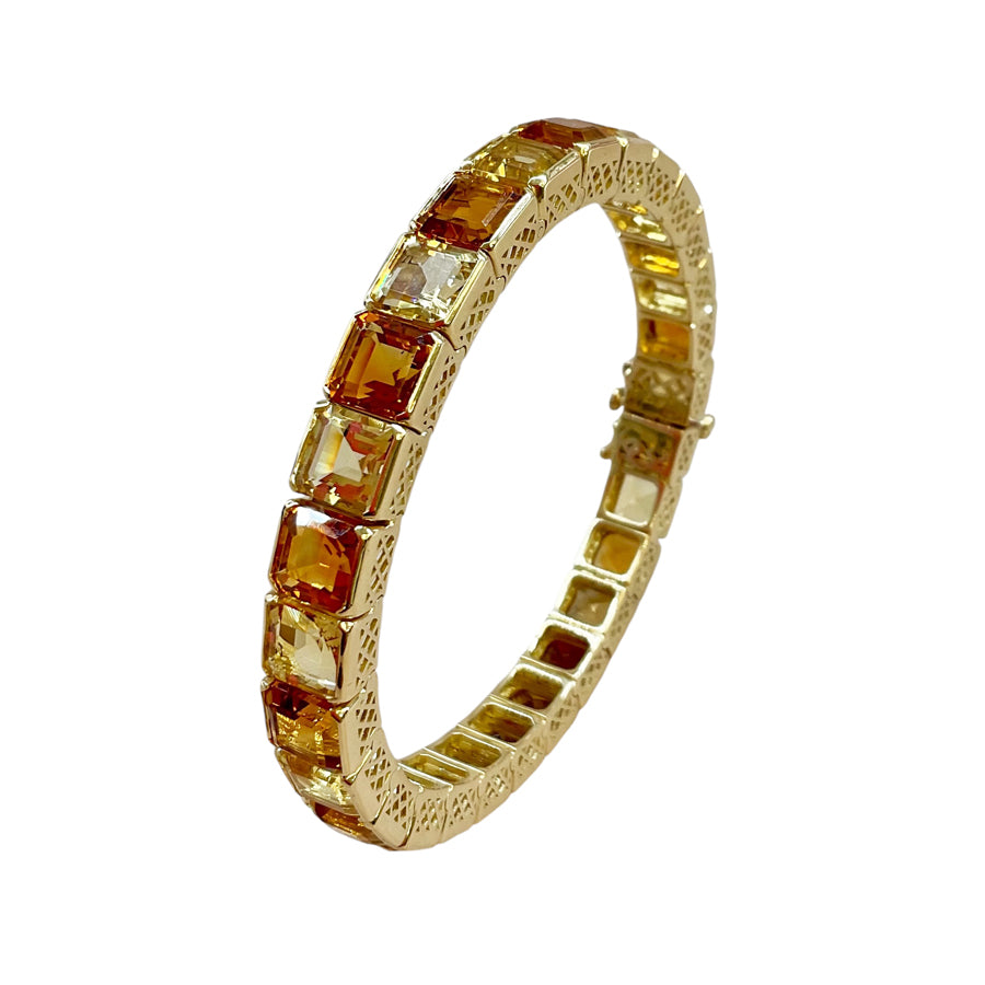 Gold Crownwork® Citrine Gemstone Tennis Bracelet