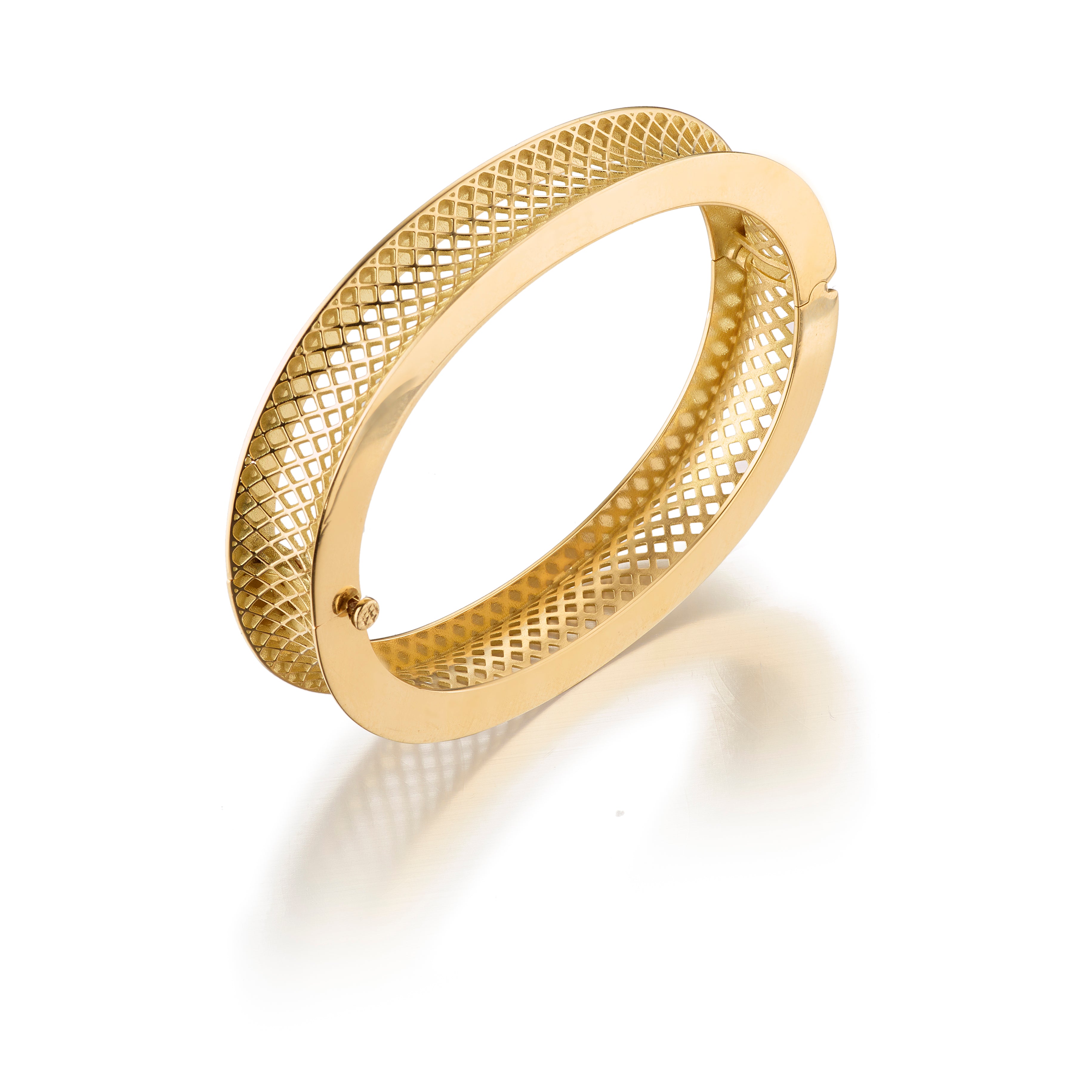 Large Gold Crownwork® Oval Bangle