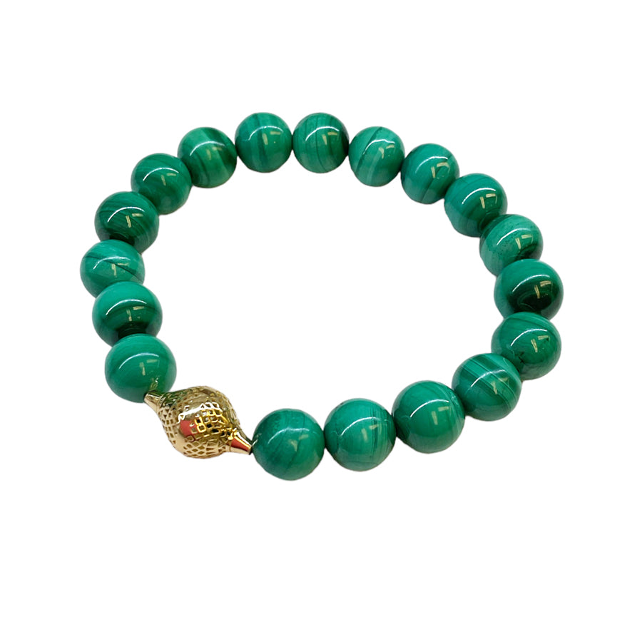 Beaded Malachite Stretch Bracelet