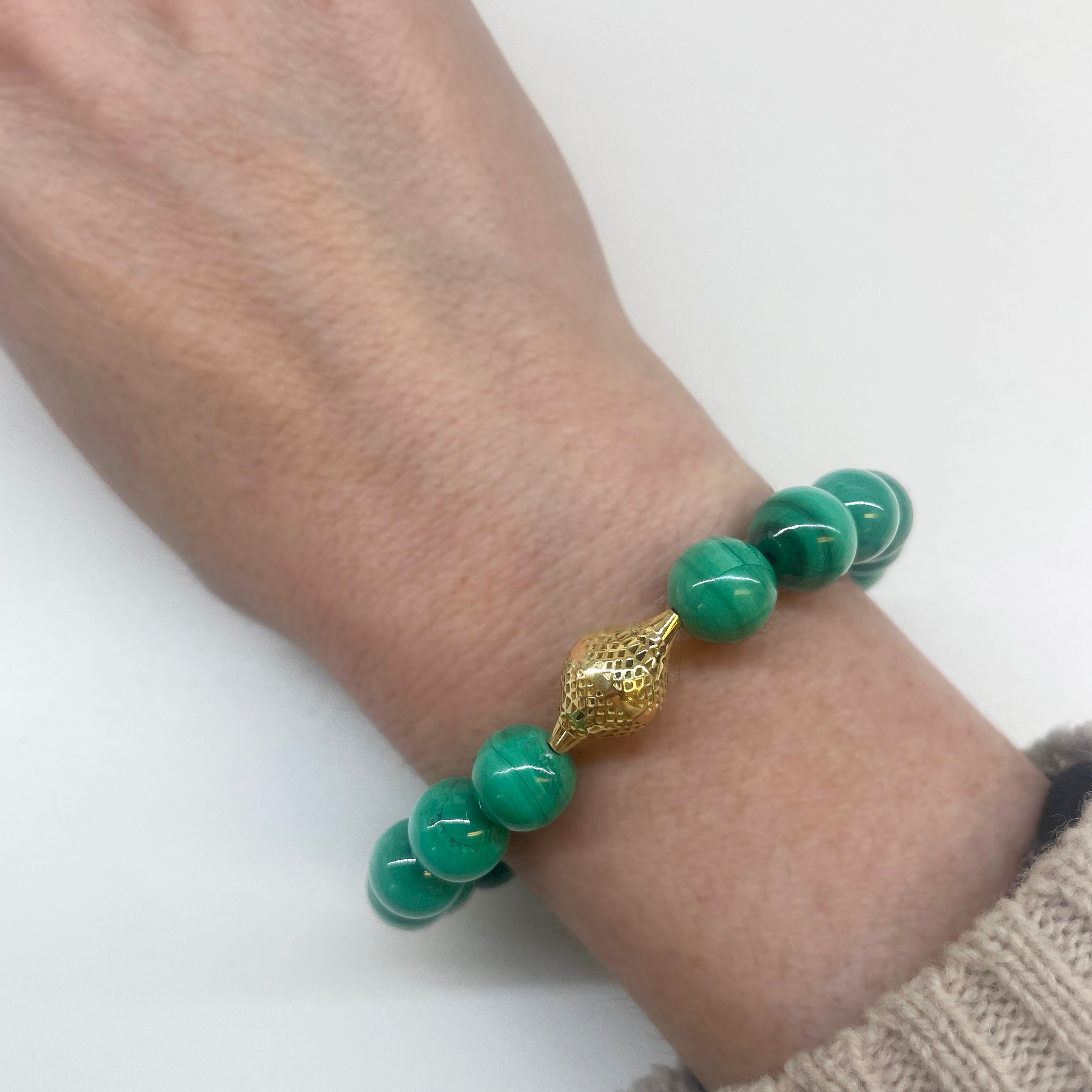 Beaded Malachite Stretch Bracelet