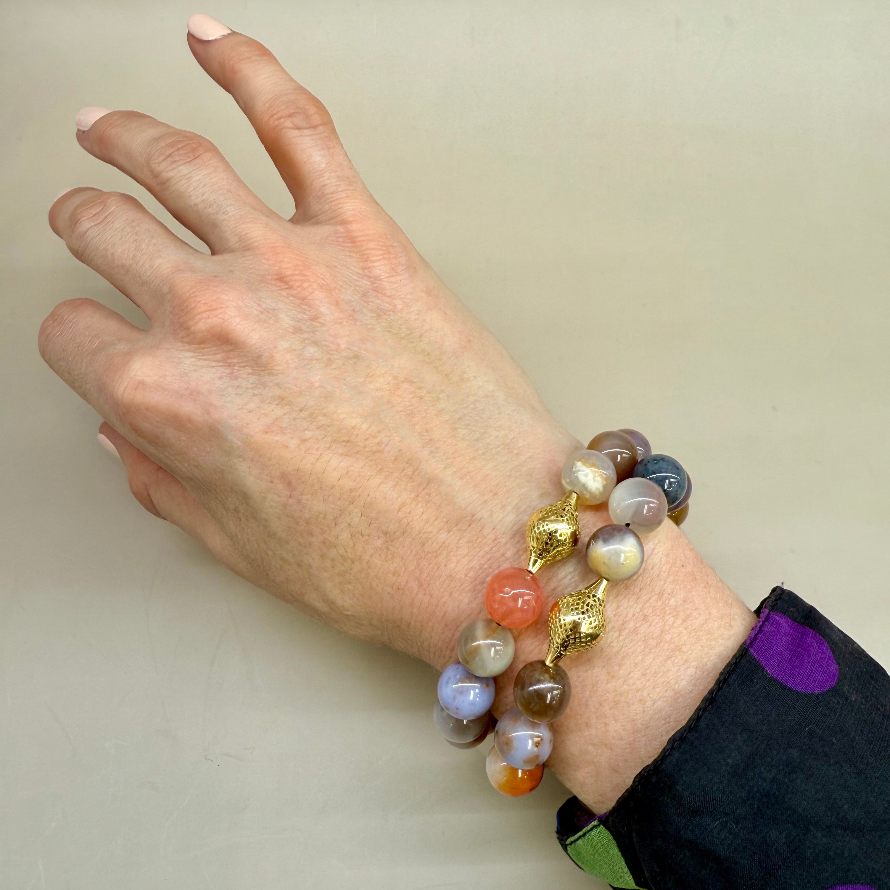 Assorted Agate Stretch Bracelet