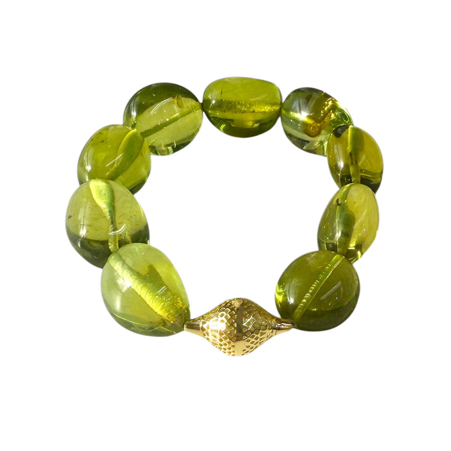Green Amber Stretch Bracelet