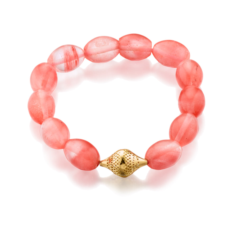 Strawberry Quartz Stretch Bracelet