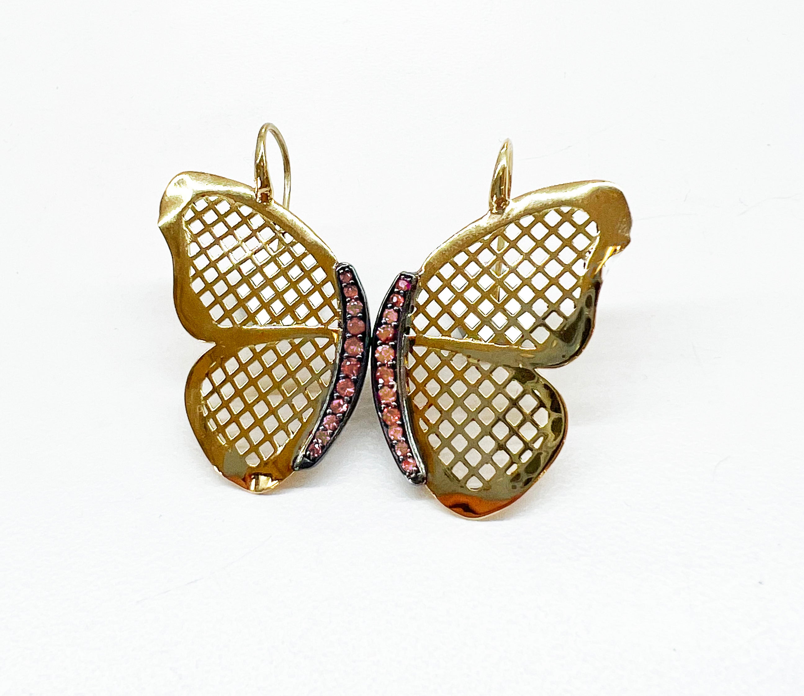 Crownwork® Butterfly Orange Sapphire Earrings