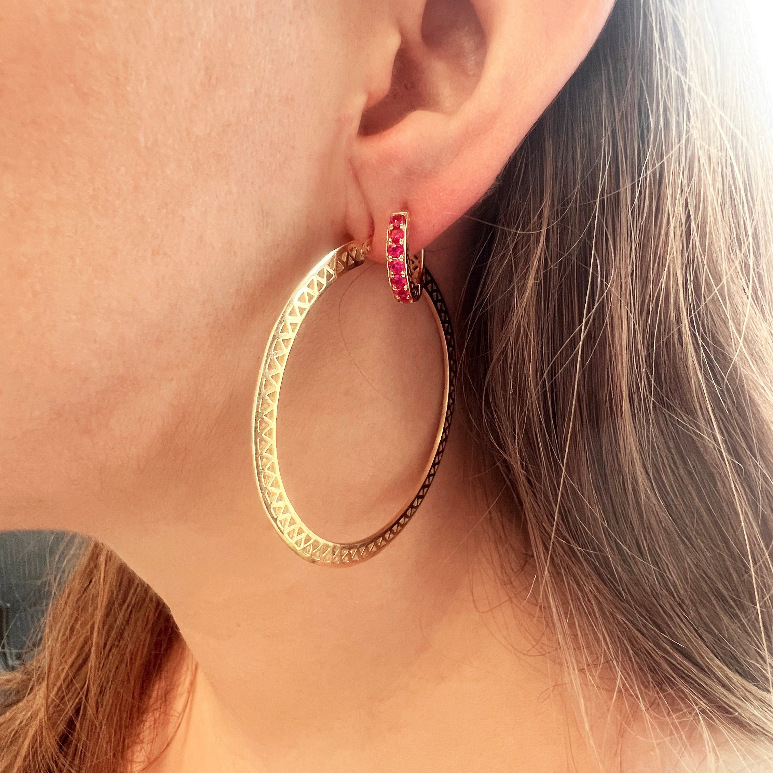 Large 18k Gold Crownwork® Hoop Earrings