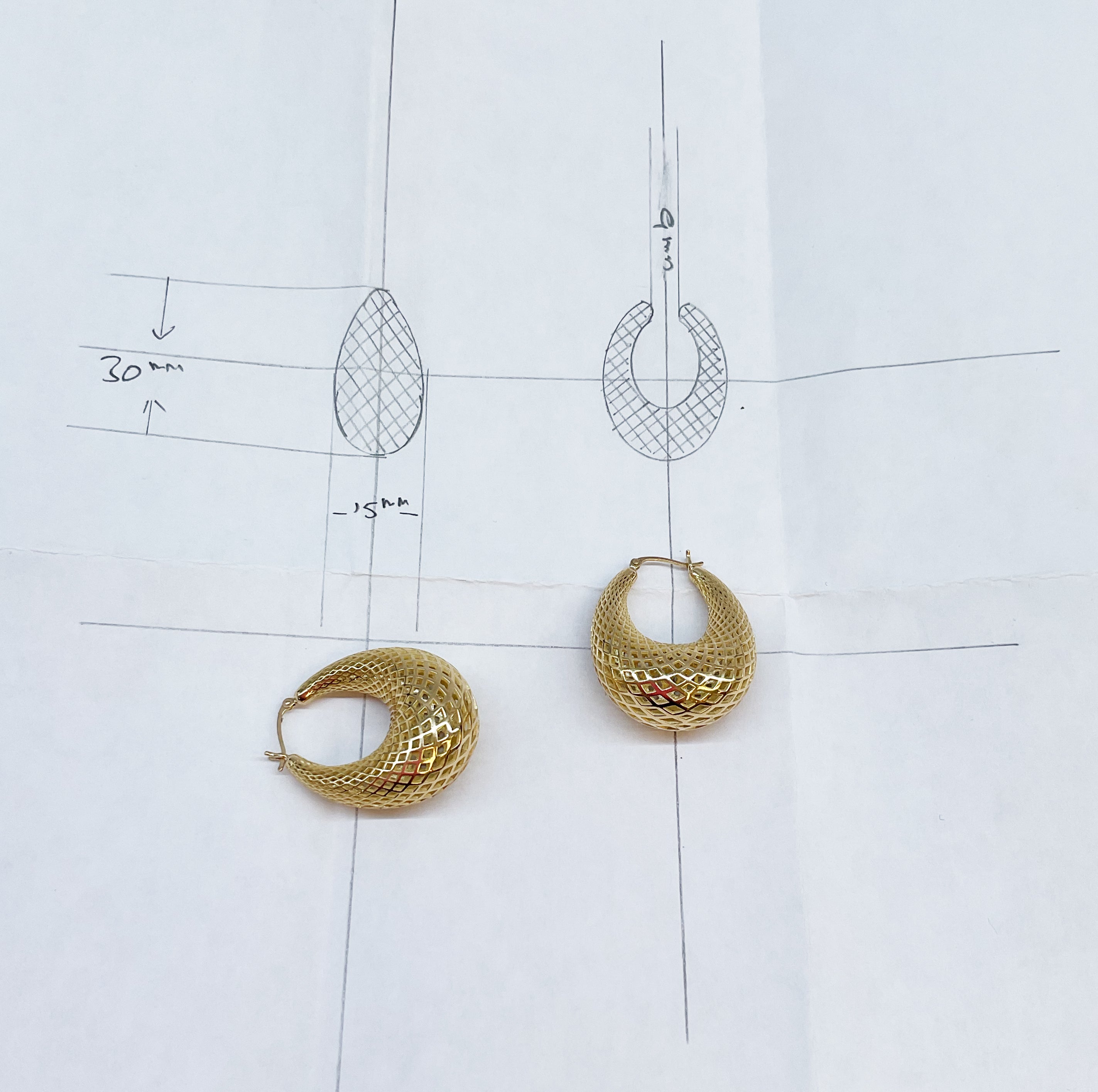 Large Mesopotamia-Inspired Hoops