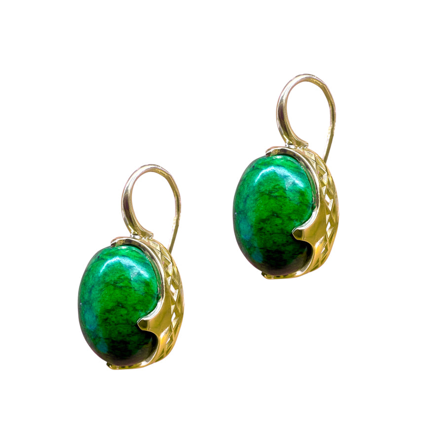 18K Yellow Gold Crownwork® Claw Set Earrings with Maw Sit Sit