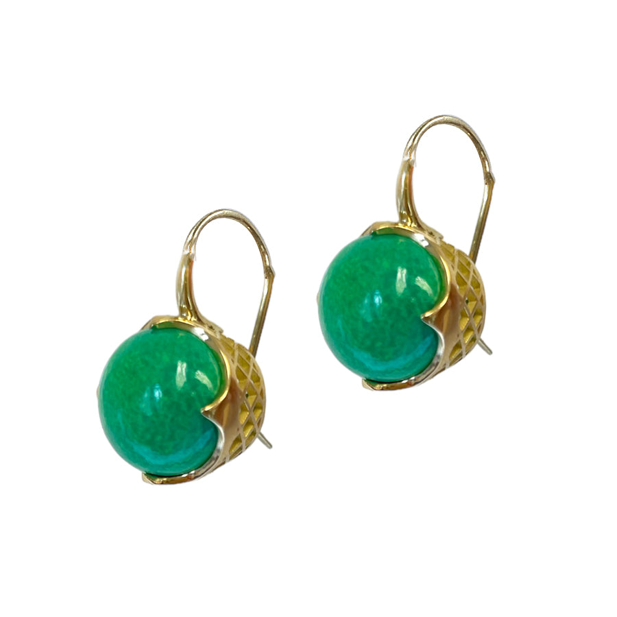 Curved Claw Set Turquoise Earrings