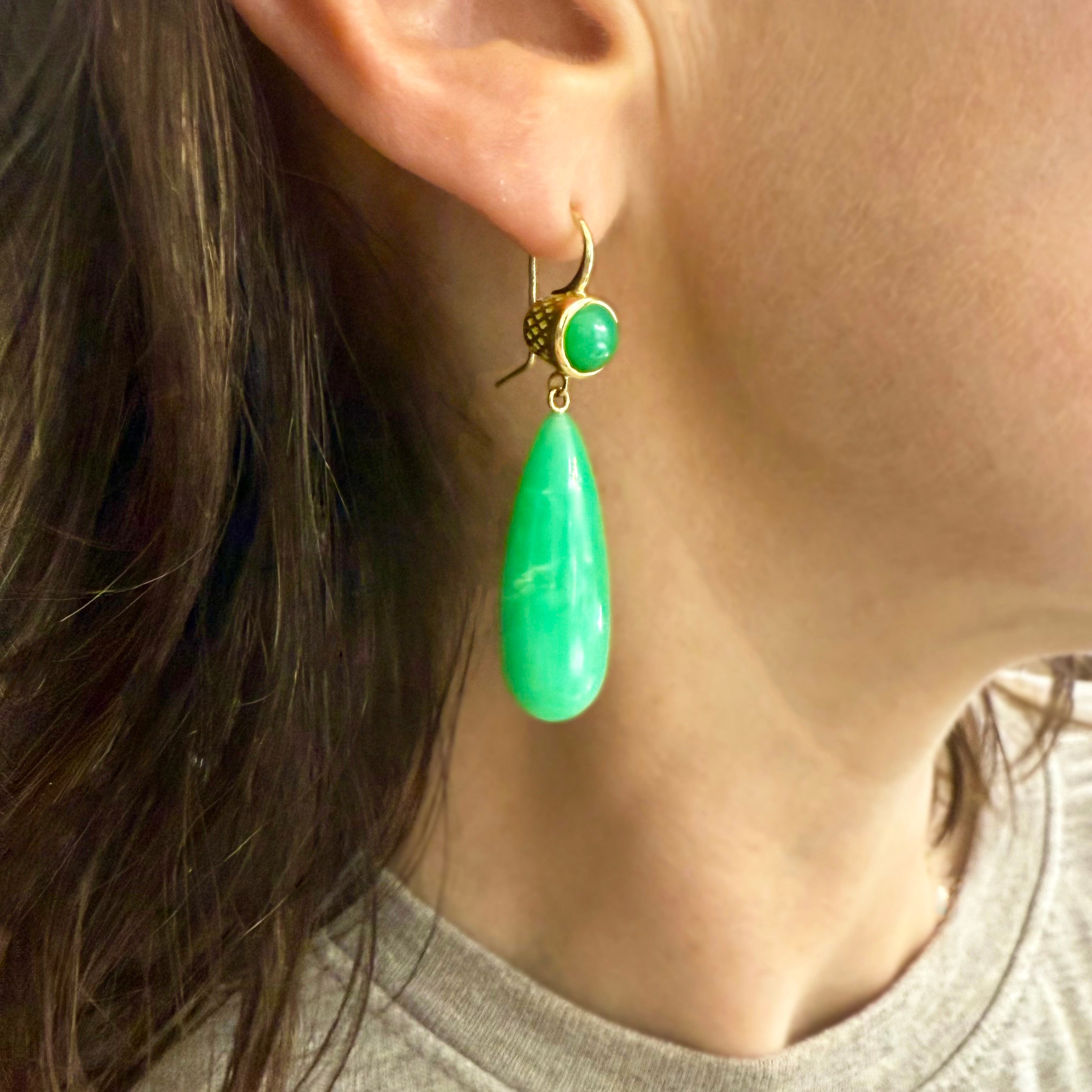 Chrysoprase drop earrings