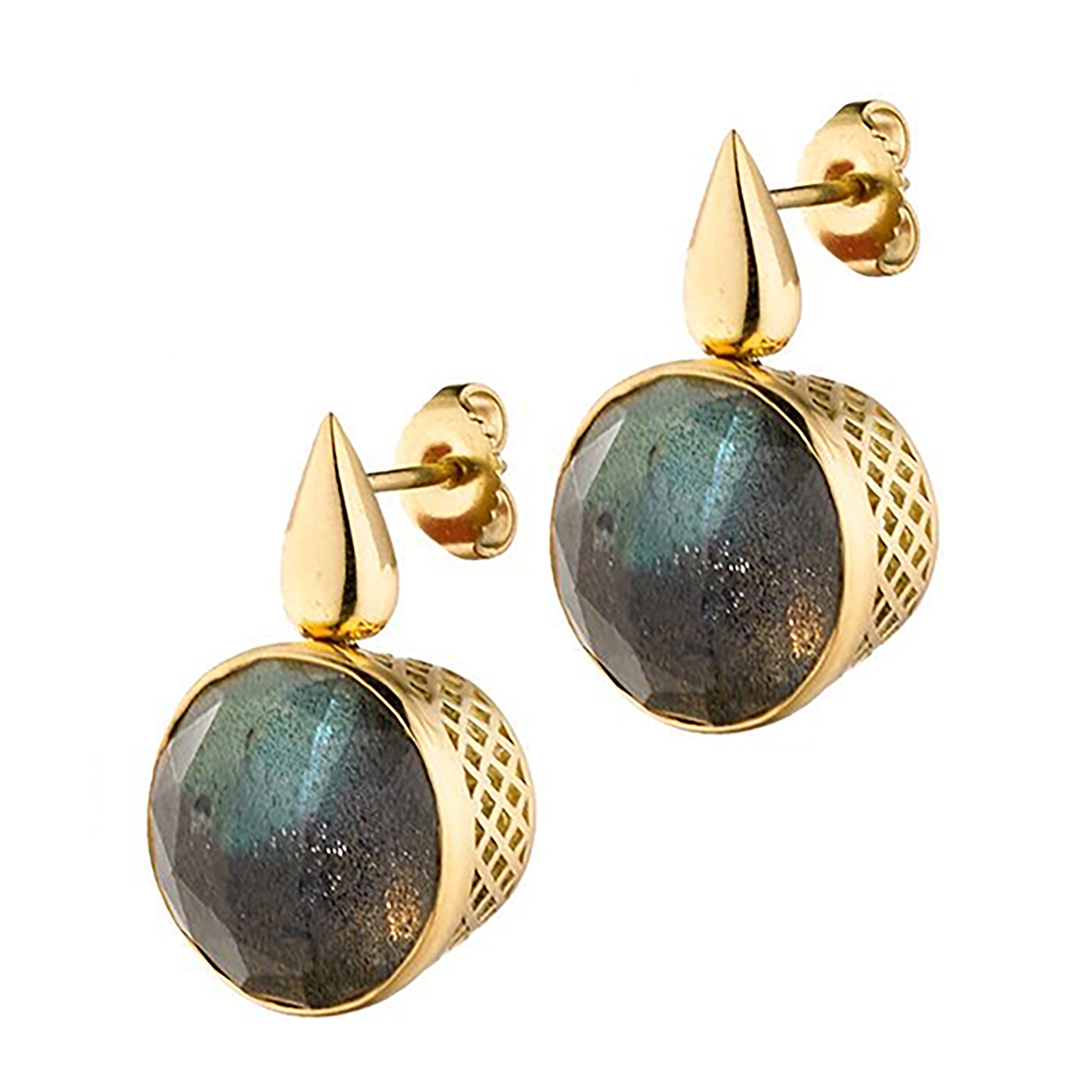 12mm Teardrop Top Labradorite Earrings