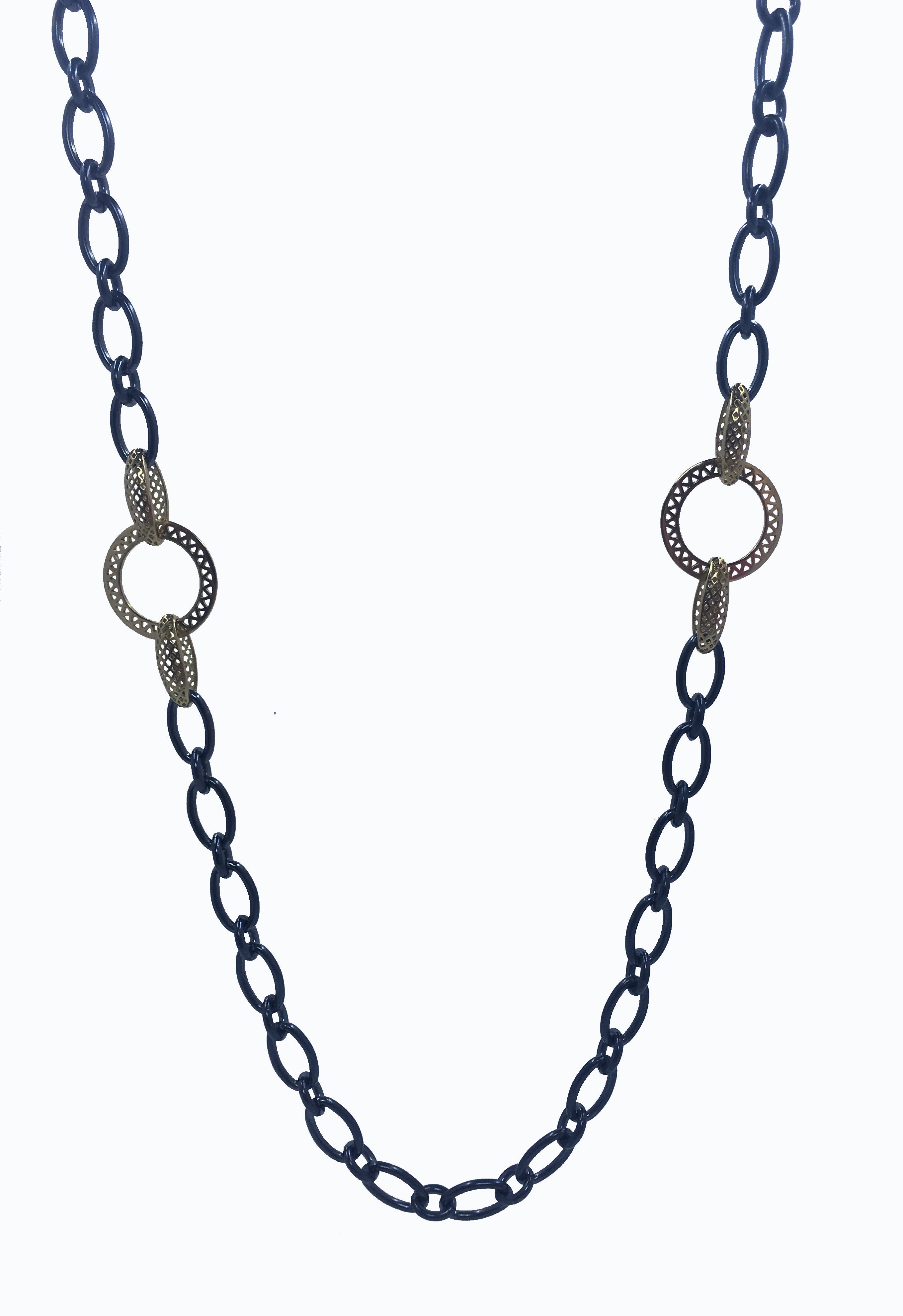 Oxidized Silver Chain with Crownwork® Disc Links