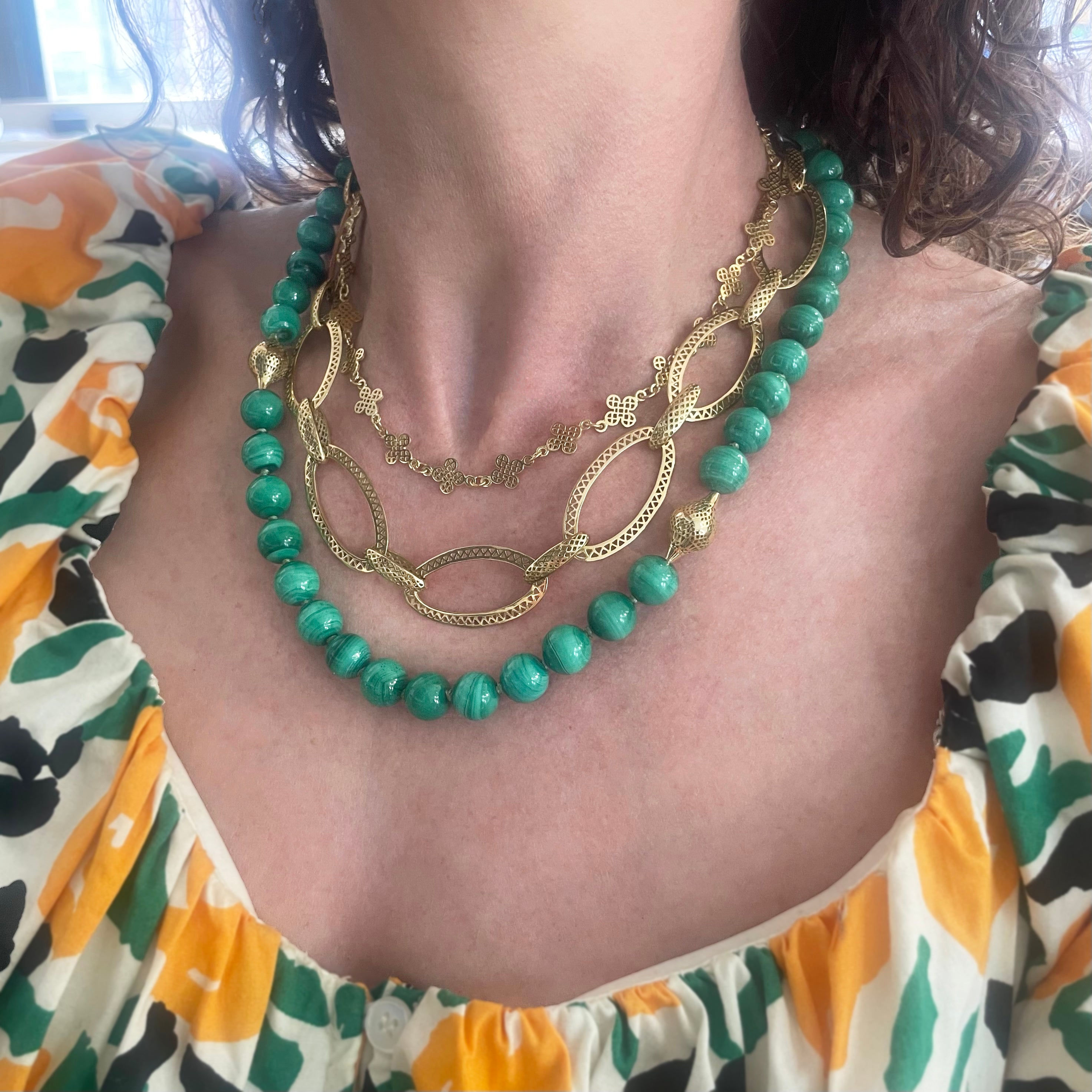 Malachite Beaded Necklace