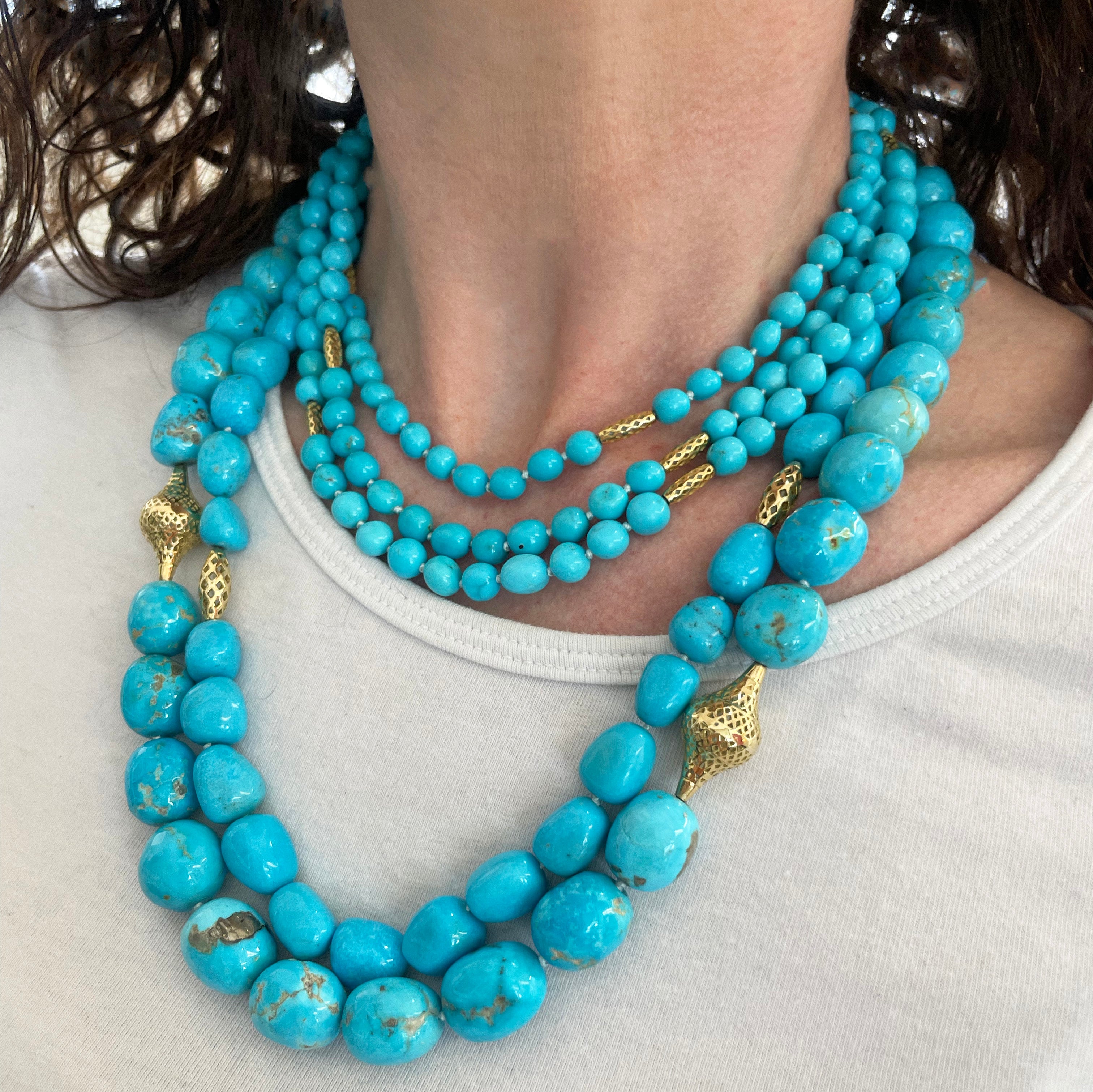 Turquoise Triple Wrap Necklace