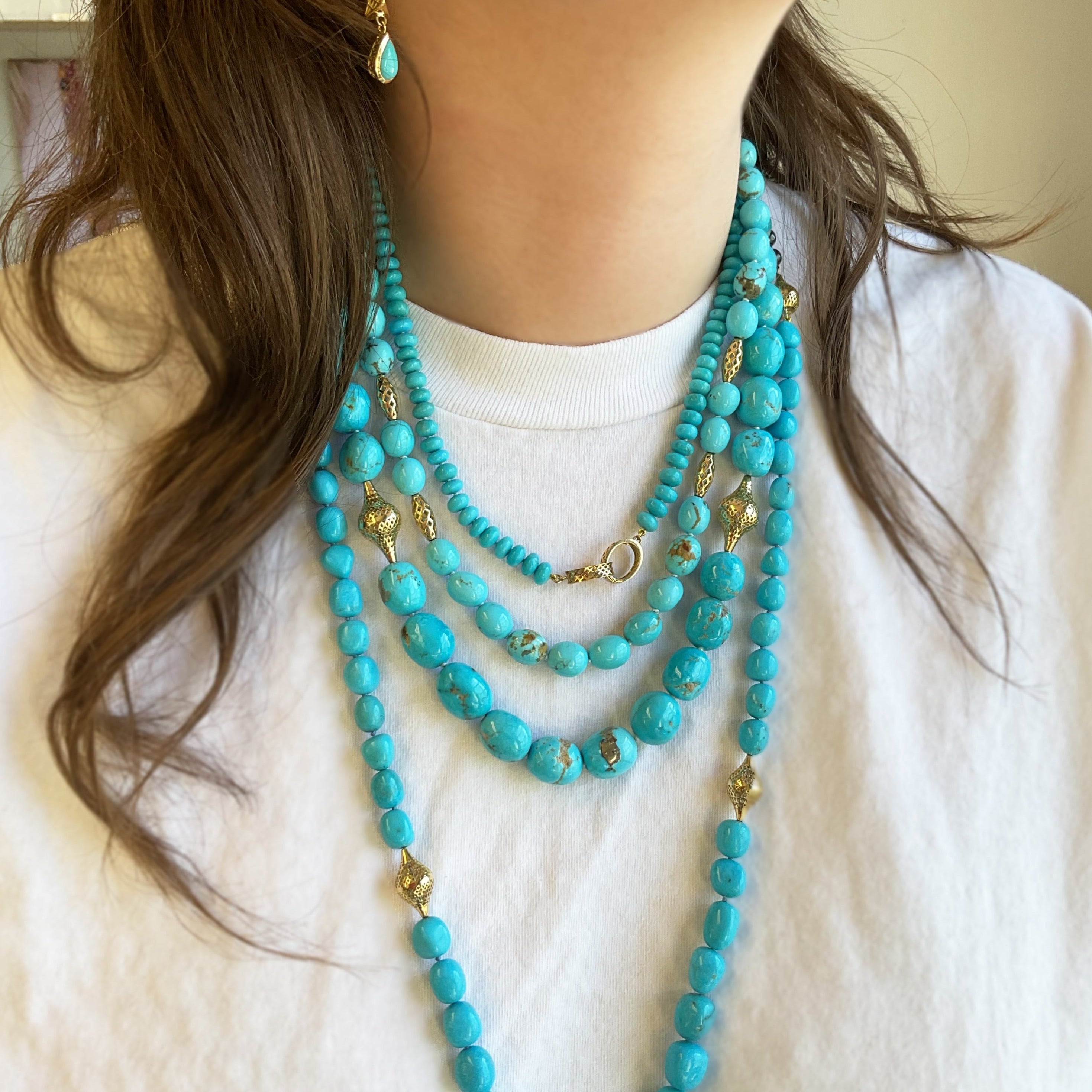 Turquoise and Crownwork® Link Necklace