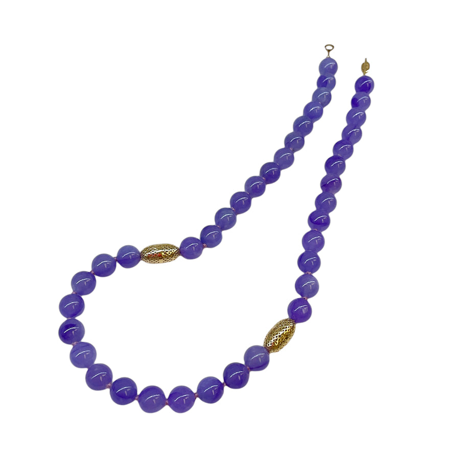 Purple Jade Beaded Necklace