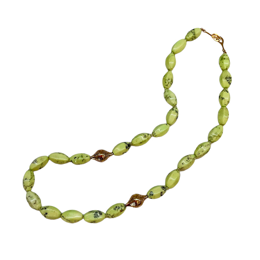 Lemon Chrysoprase Beaded Necklace