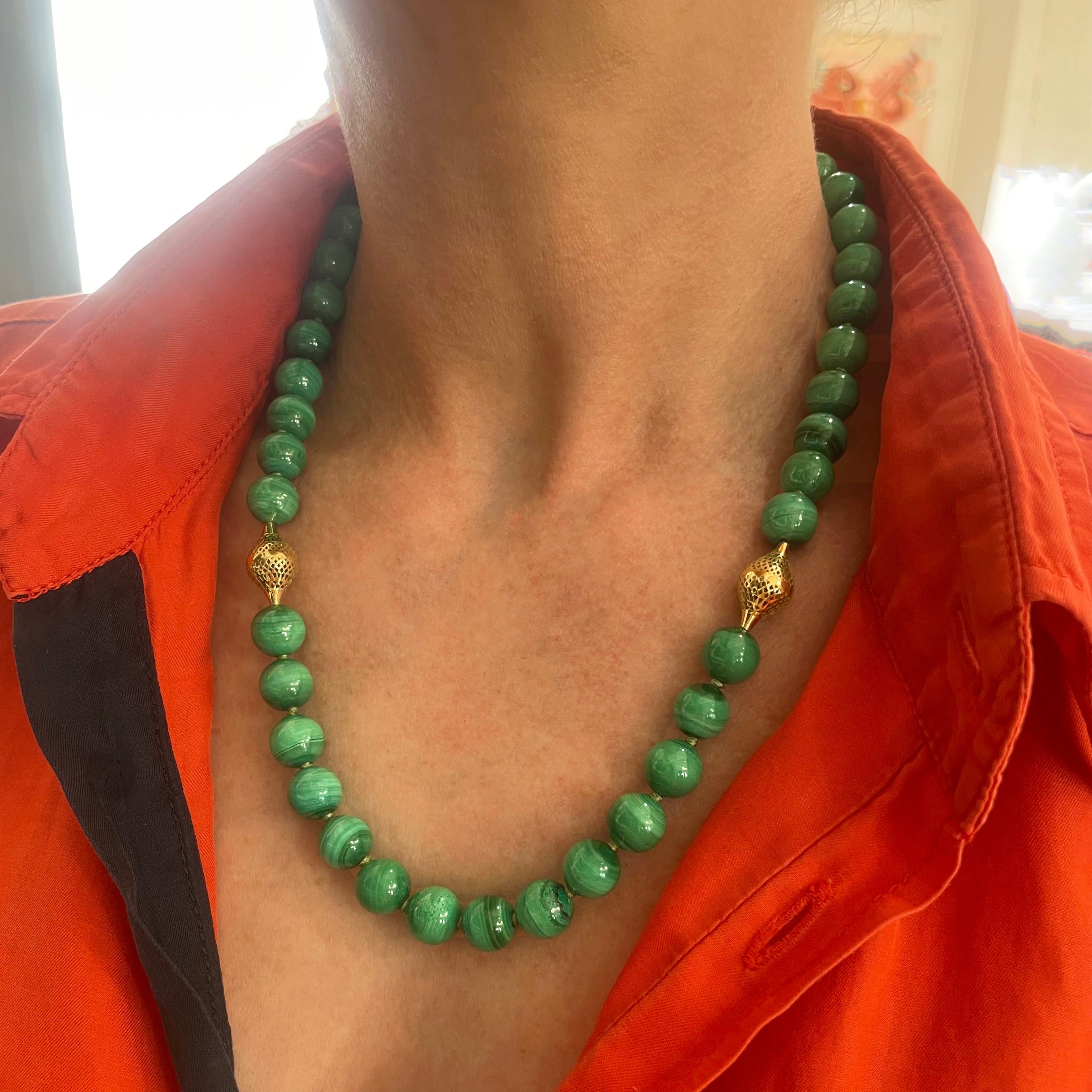 Malachite Beaded Necklace