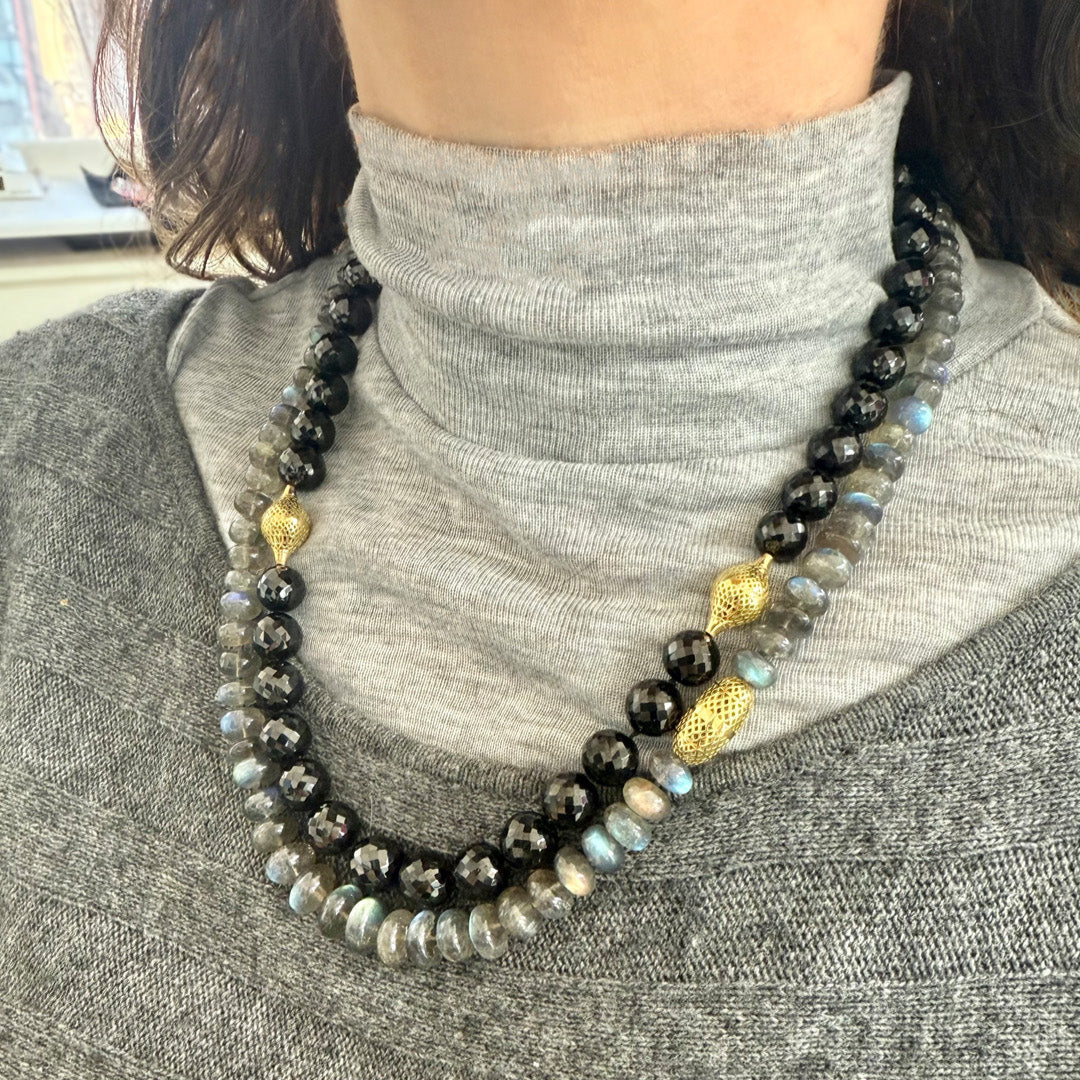 Labradorite Rondelle Beaded Necklace