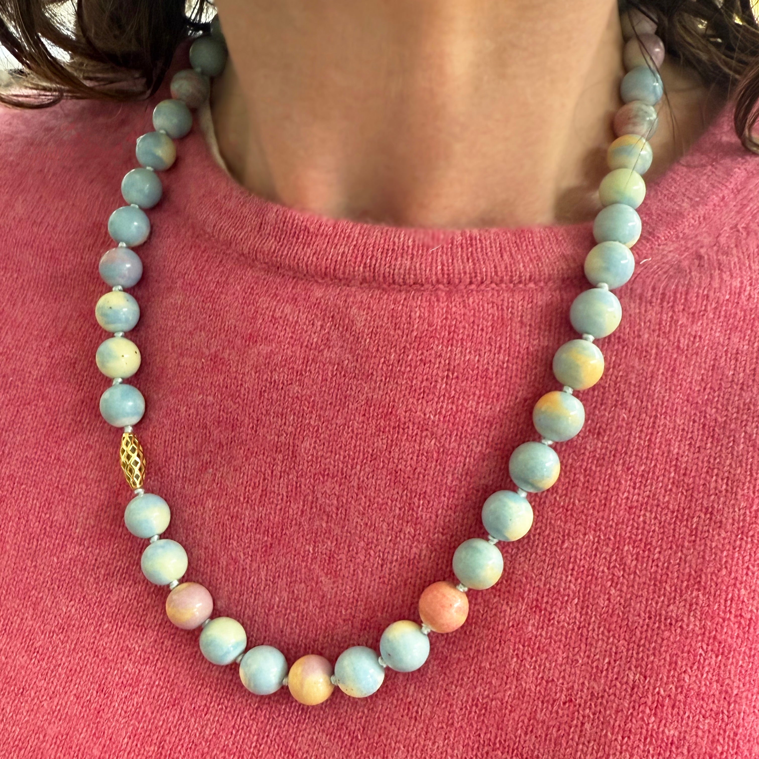 Rainbow Agate Beaded Necklace with rondel