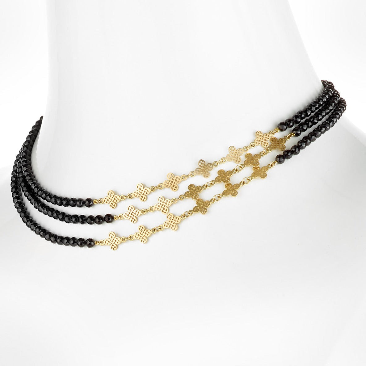 Spinel Clover Triple Wrap Necklace