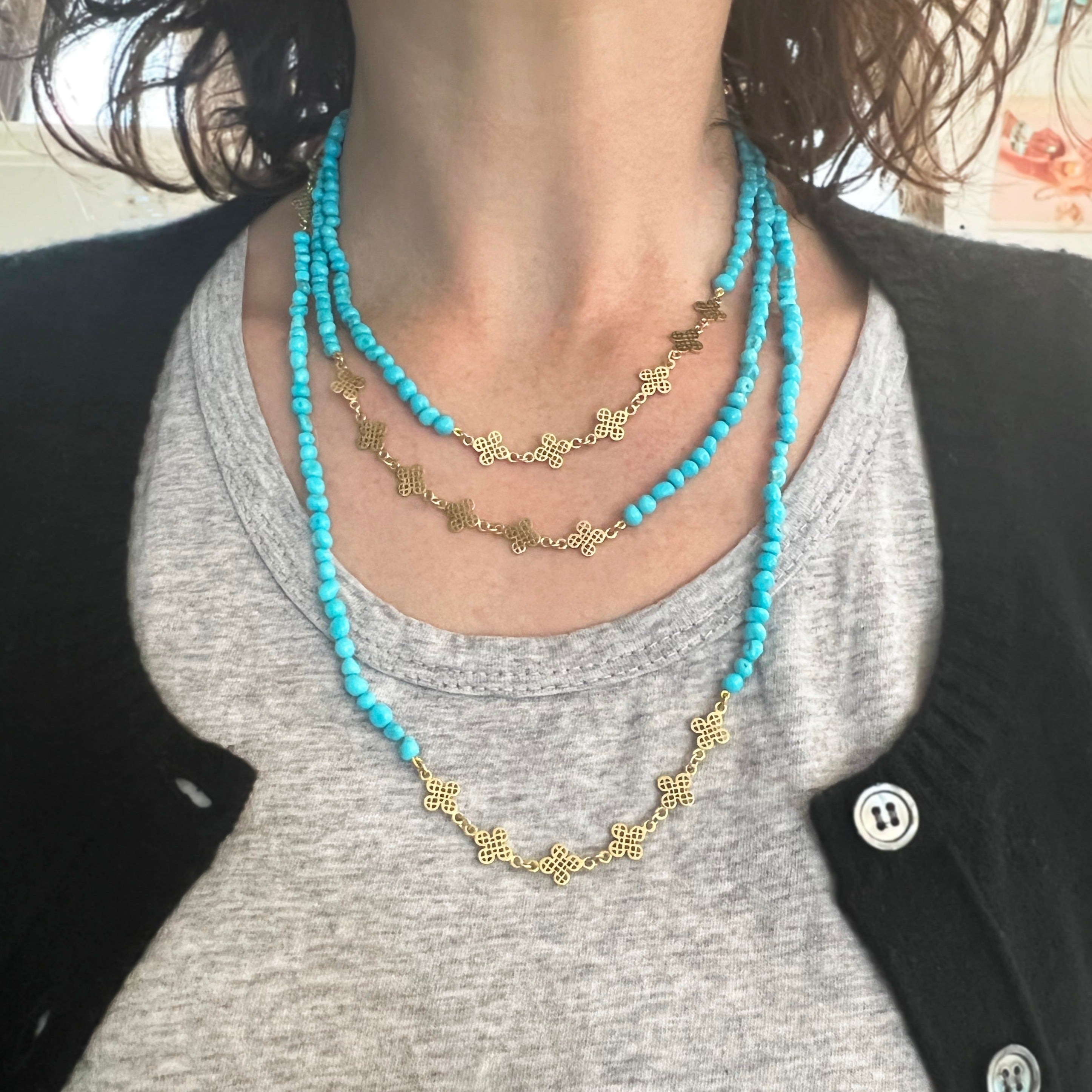 Turquoise Triple Wrap Necklace