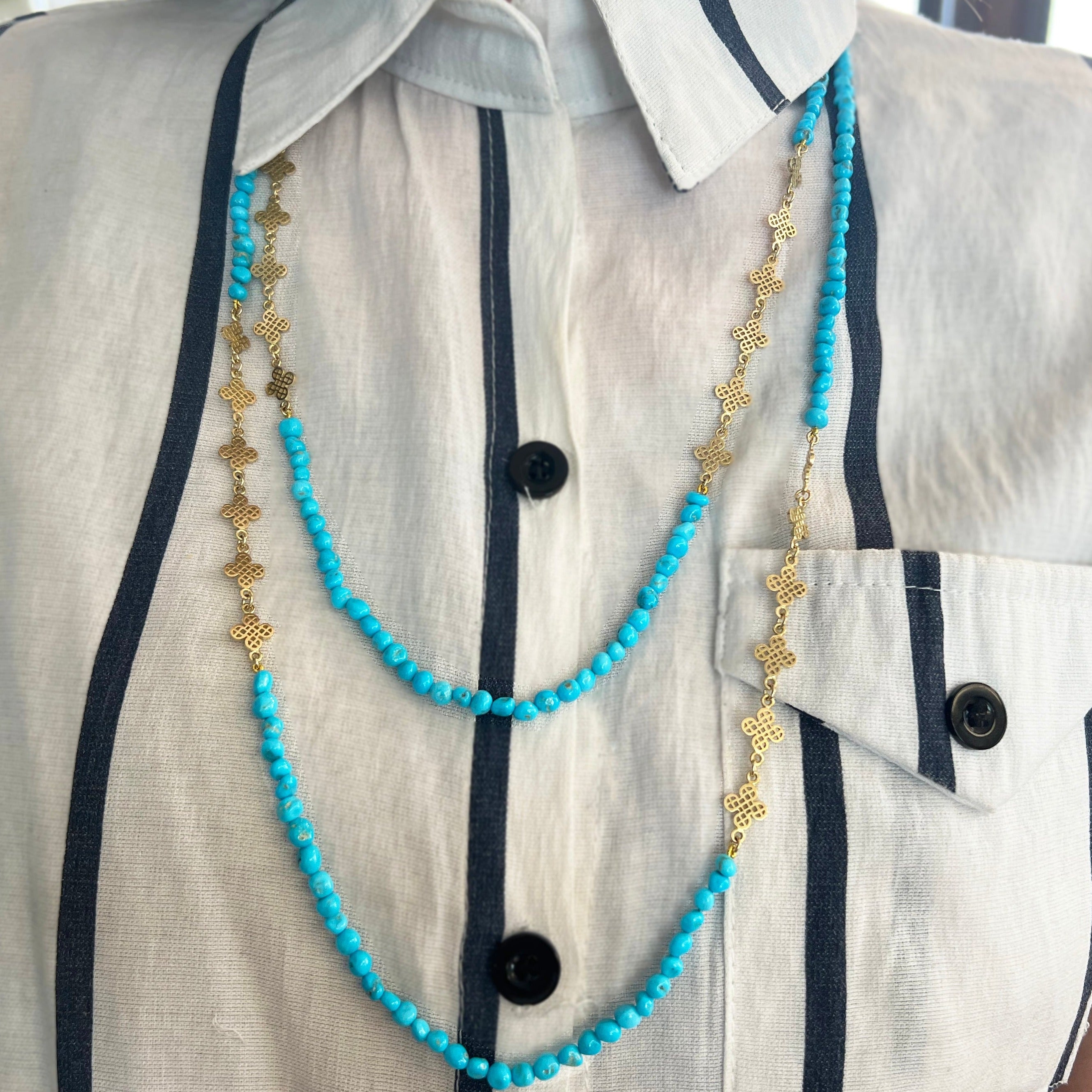 Turquoise Triple Wrap Necklace