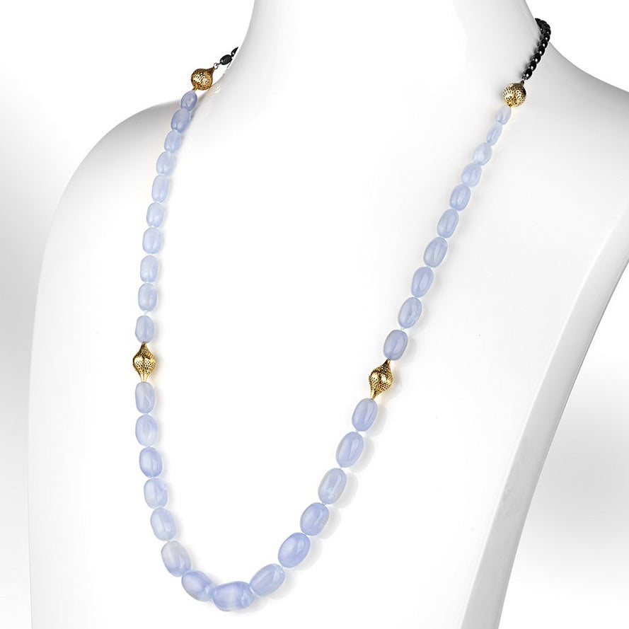Tumbled Natural Chalcedony Necklace