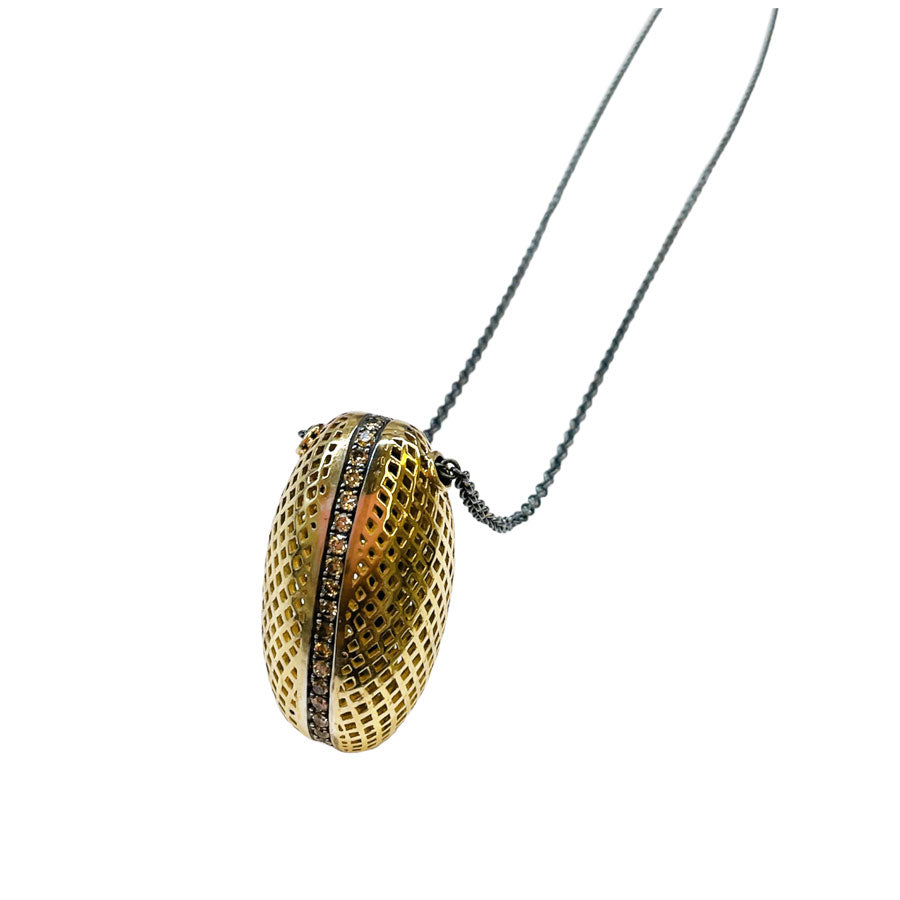 Crownwork Egg Pendant with Pave Champagne Diamonds
