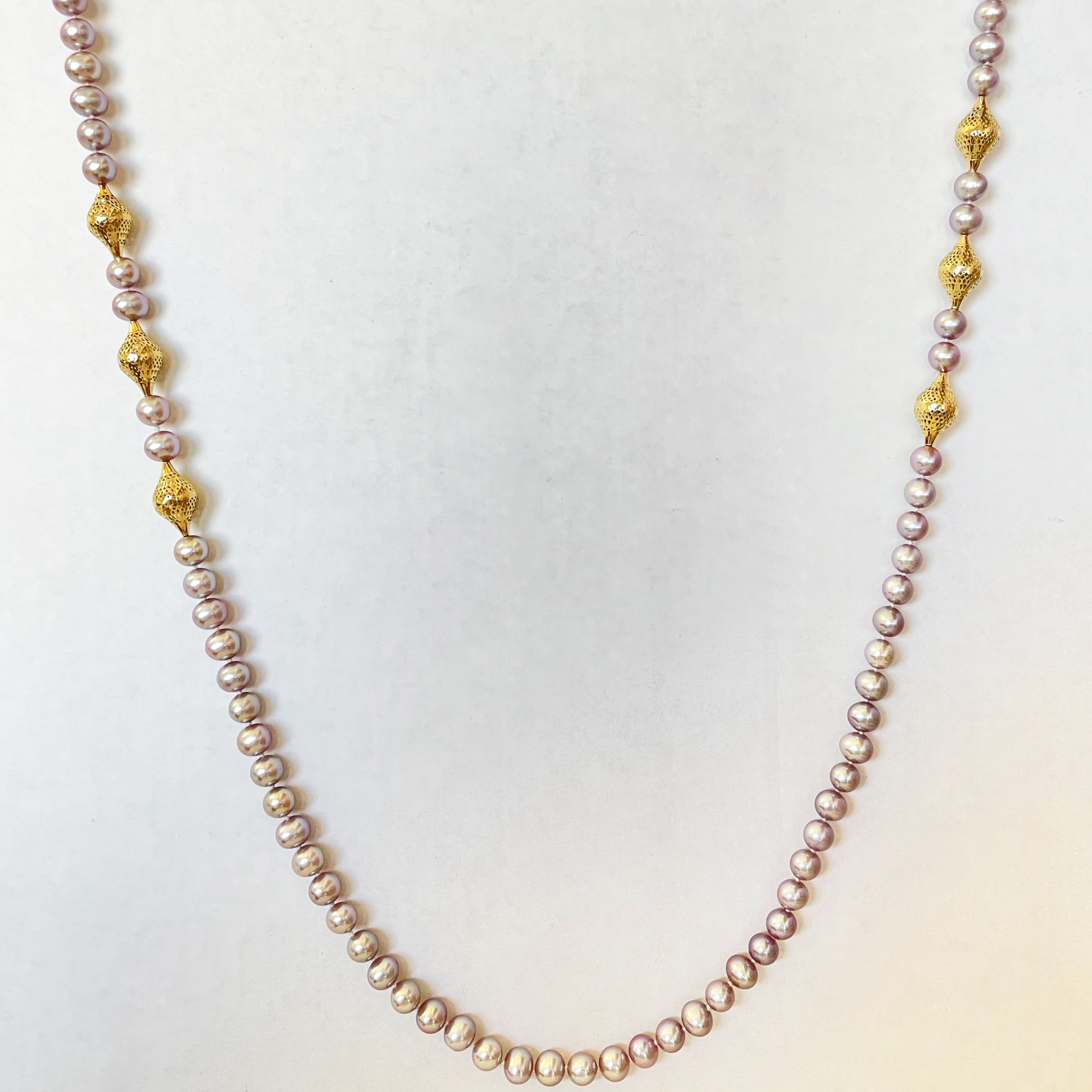 Pale Pink Pearl Wrap Necklace